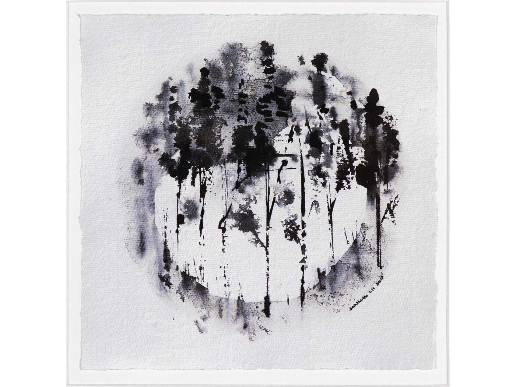 Four Hands Art Studio Through The Trees I by Santhosh Ch Rustic Walnut  Canvas Wall Art