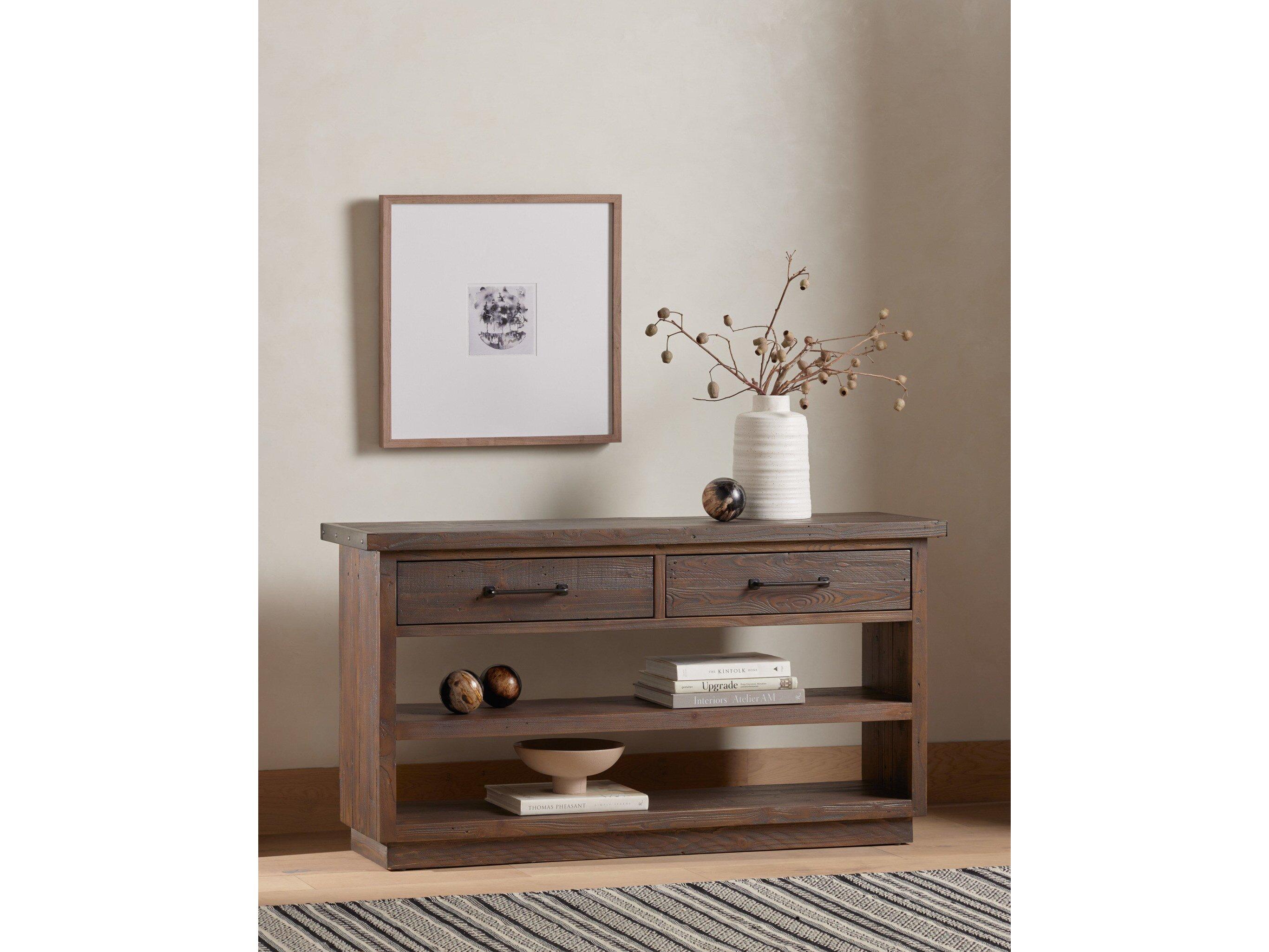 Four Hands Art Studio Through The Trees II by Santhosh Ch Rustic Walnut  Canvas Wall Art