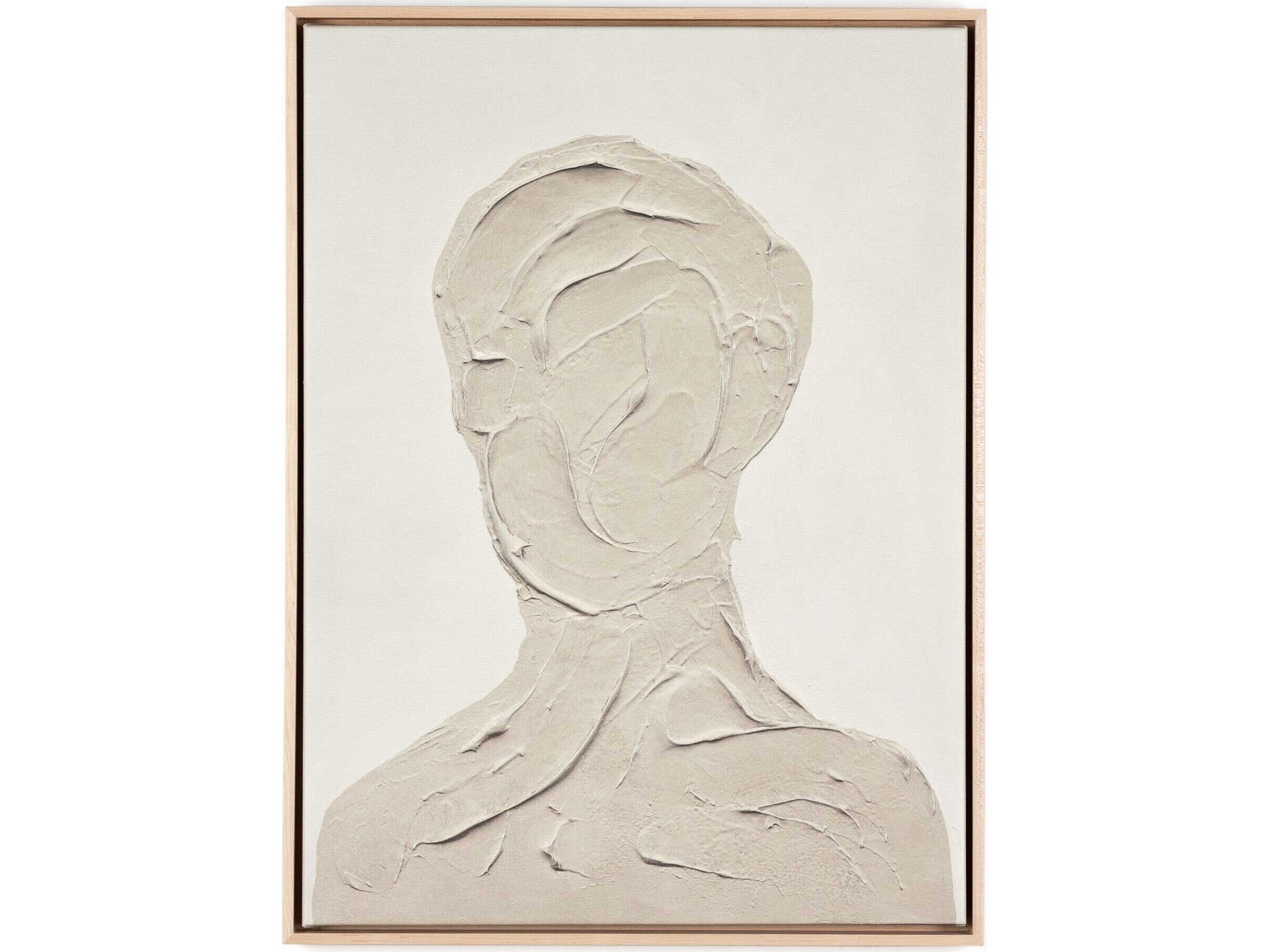 Four Hands Art Studio Portrait 5 by Coup D'esprit Natural Maple Floater  Canvas Wall Art