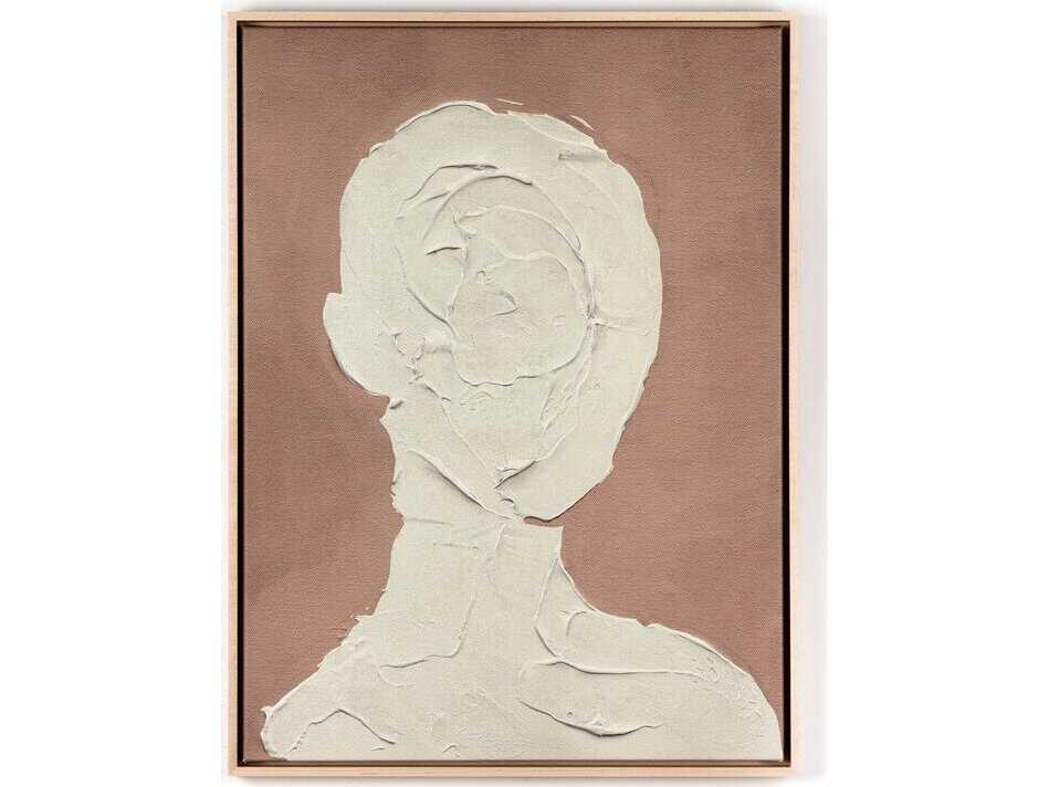 Four Hands Art Studio Portrait 4 by Coup D'esprit Natural Maple Floater  Canvas Wall Art