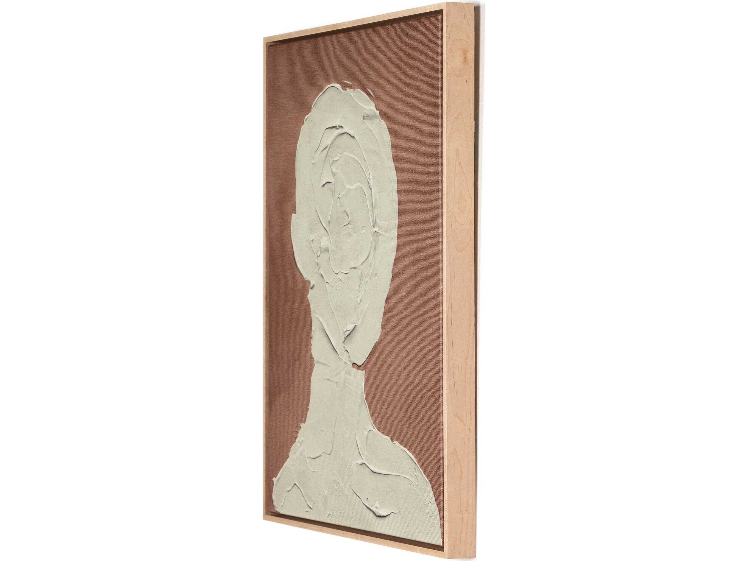 Four Hands Art Studio Portrait 4 by Coup D'esprit Natural Maple Floater  Canvas Wall Art