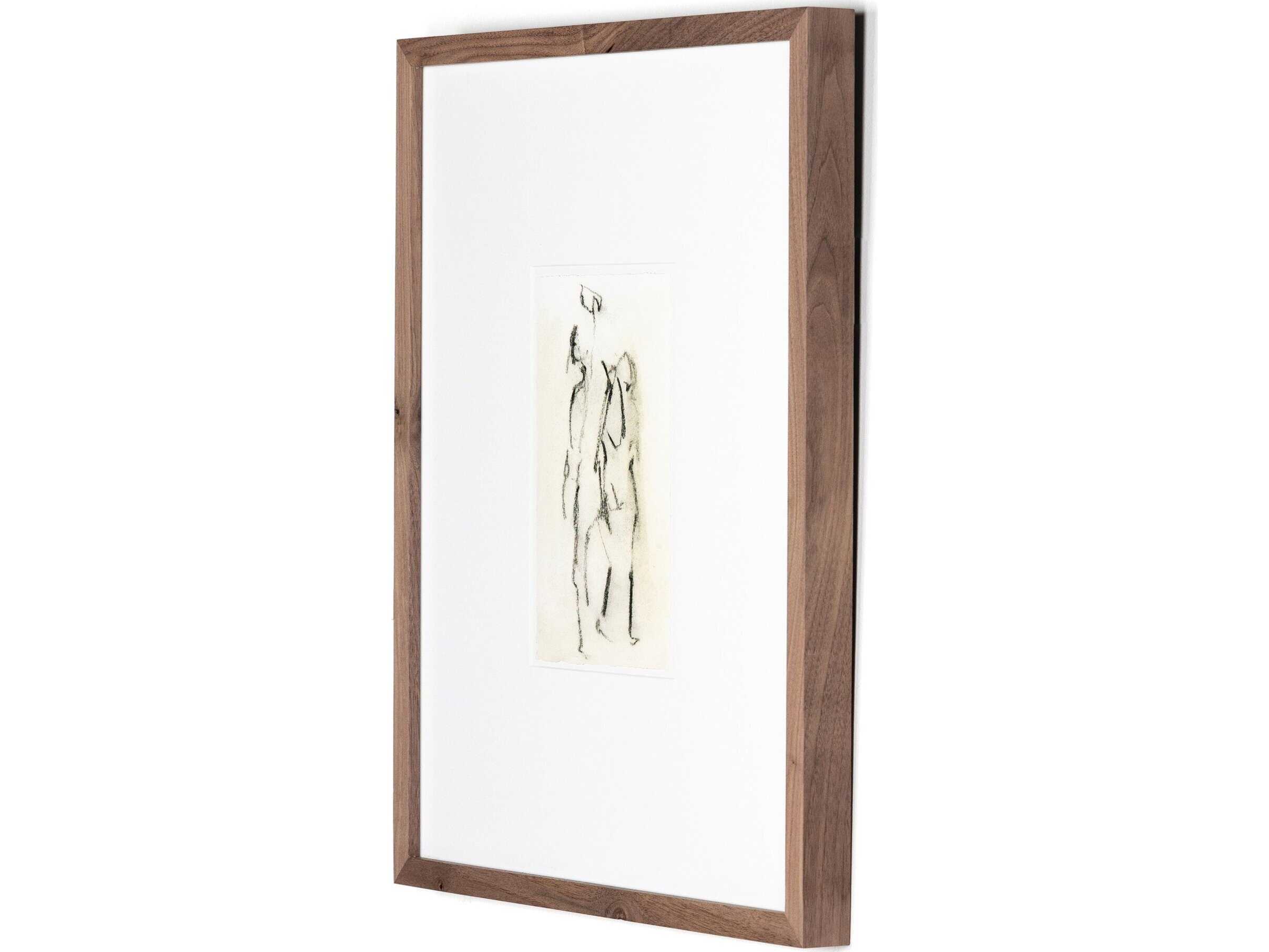 Four Hands Art Studio Figures I by Gold Rush Art Co Rustic Walnut  Canvas Wall Art