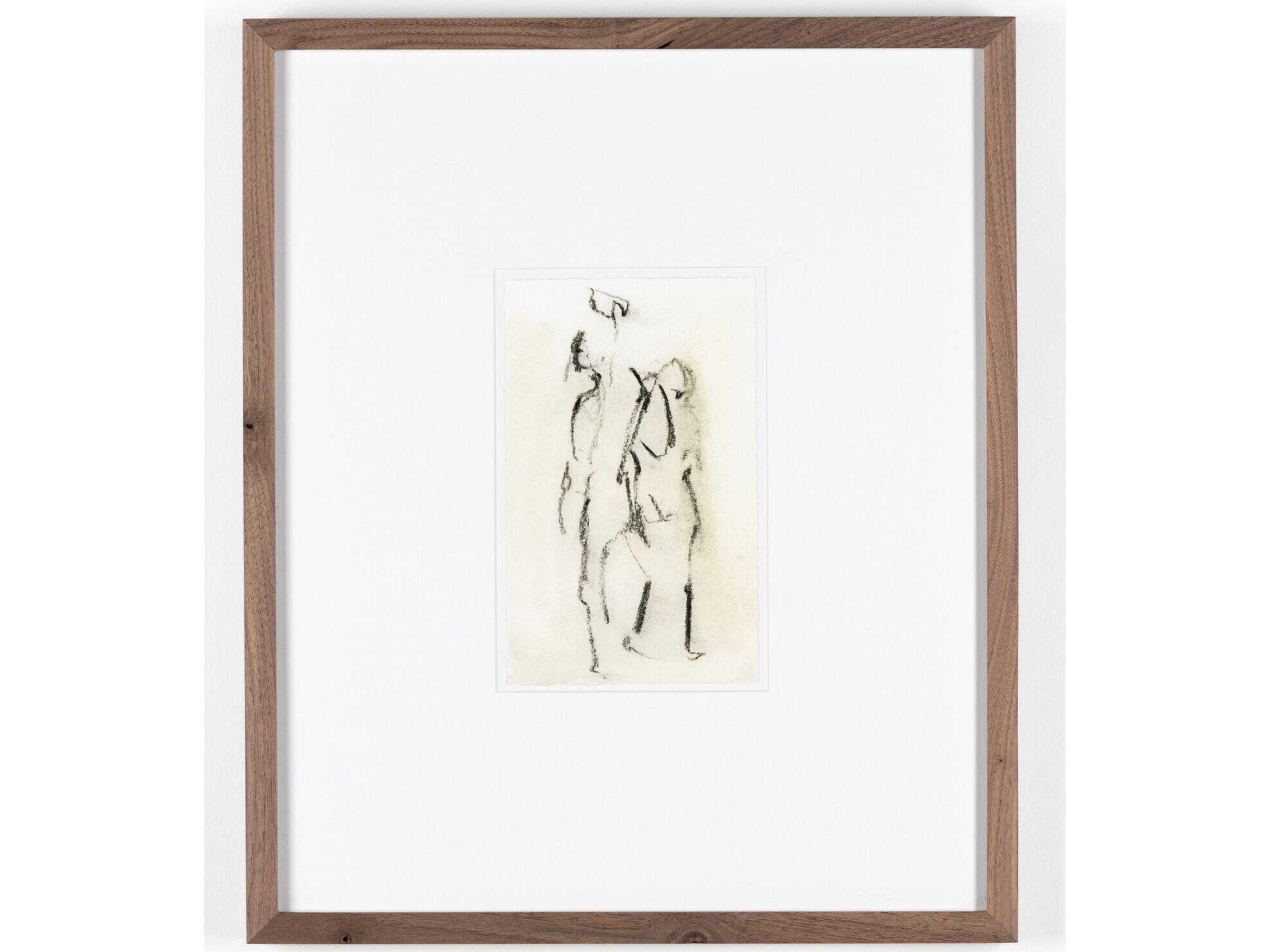 Four Hands Art Studio Figures I by Gold Rush Art Co Rustic Walnut  Canvas Wall Art