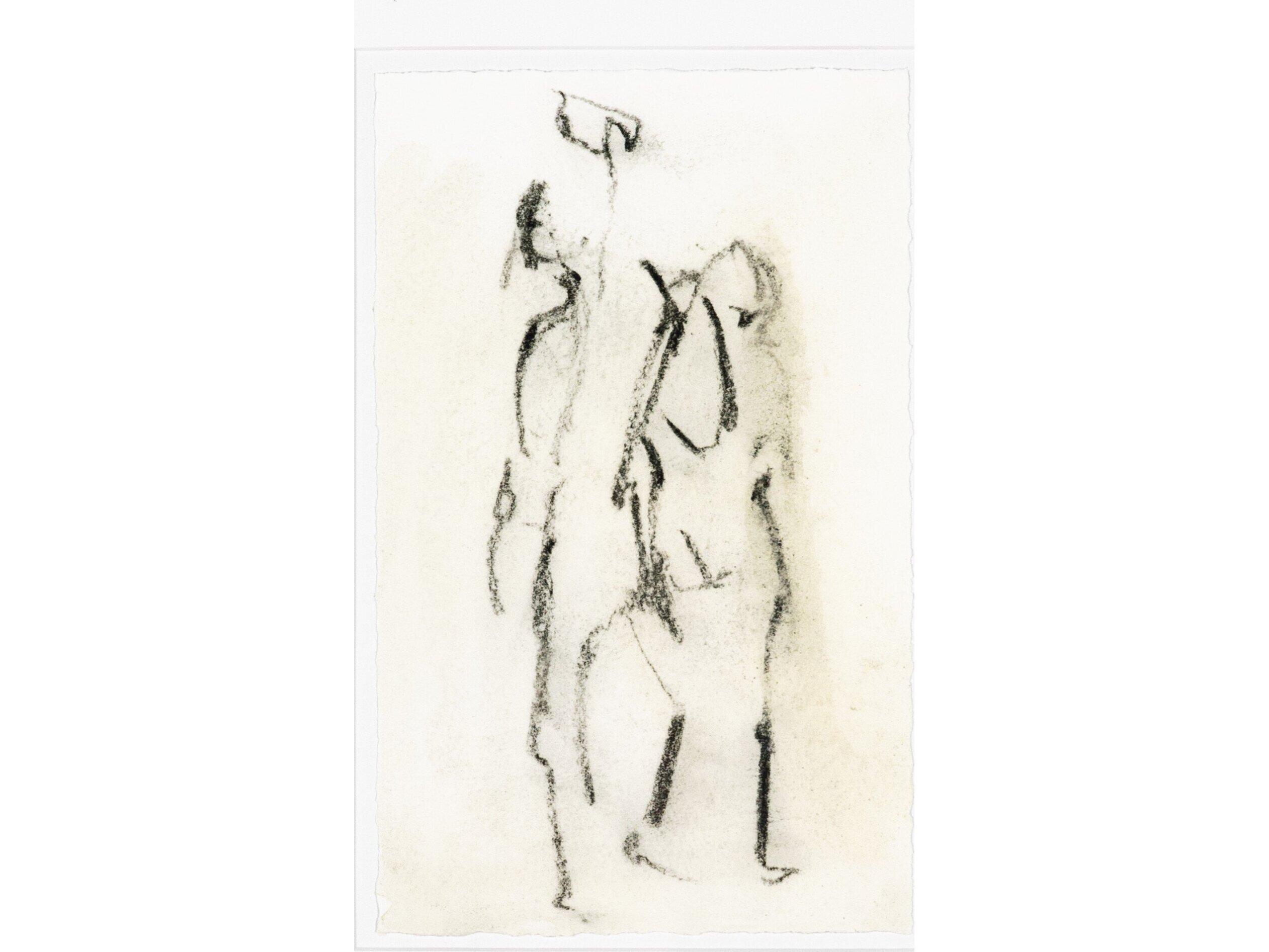 Four Hands Art Studio Figures I by Gold Rush Art Co Rustic Walnut  Canvas Wall Art