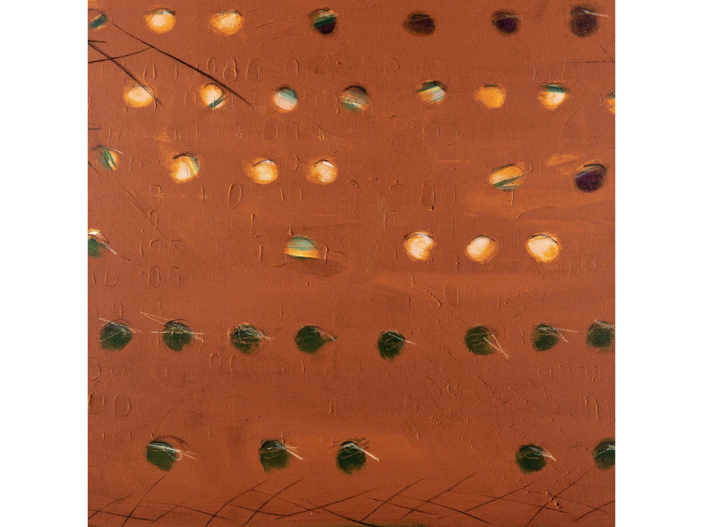 Four Hands Art Studio X Spot Rust by Jamie Beckwith Natural Maple Floater  Canvas Wall Art