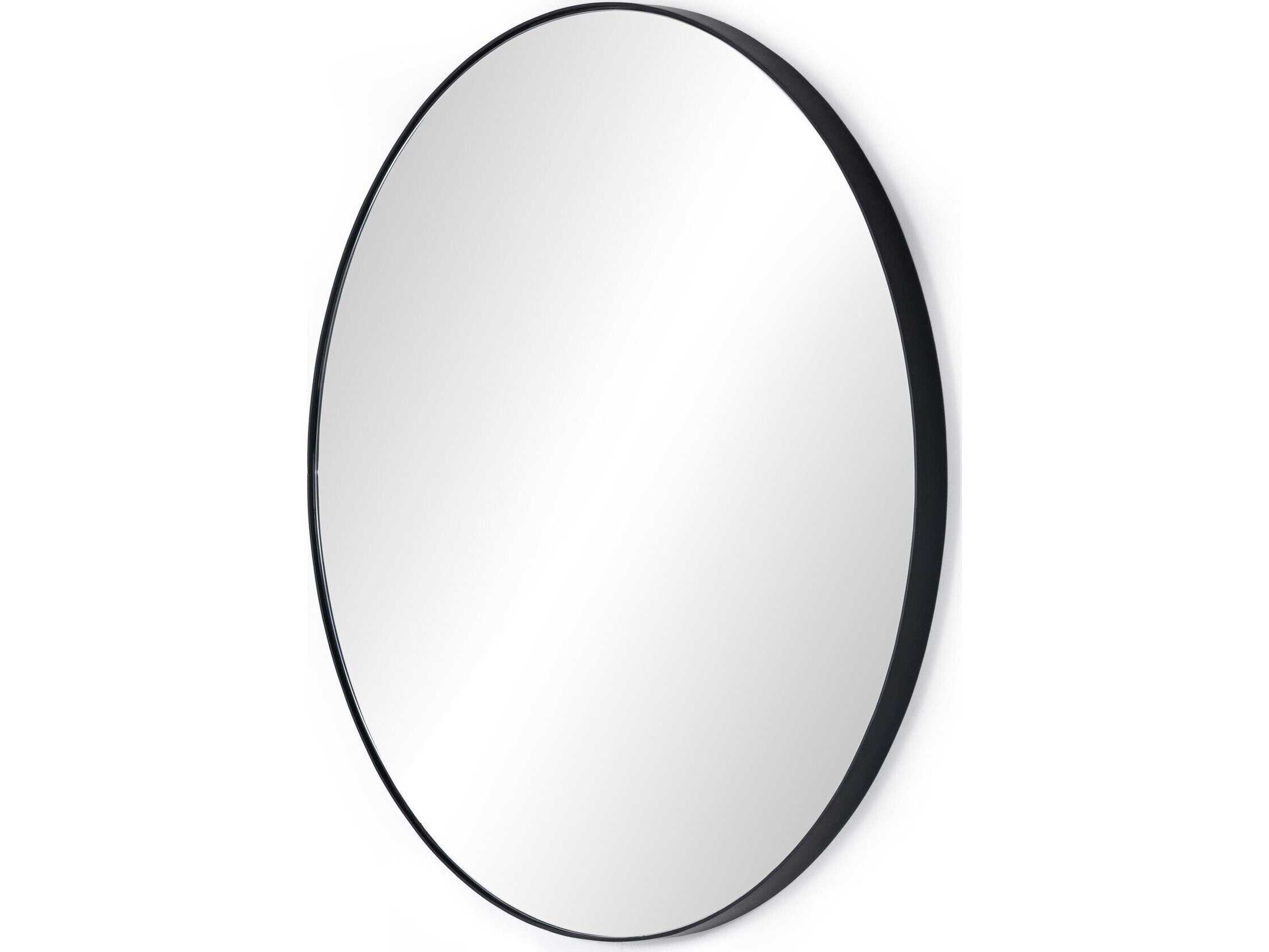 Four Hands Marlow Georgina Iron Matte Black Round  Mirror