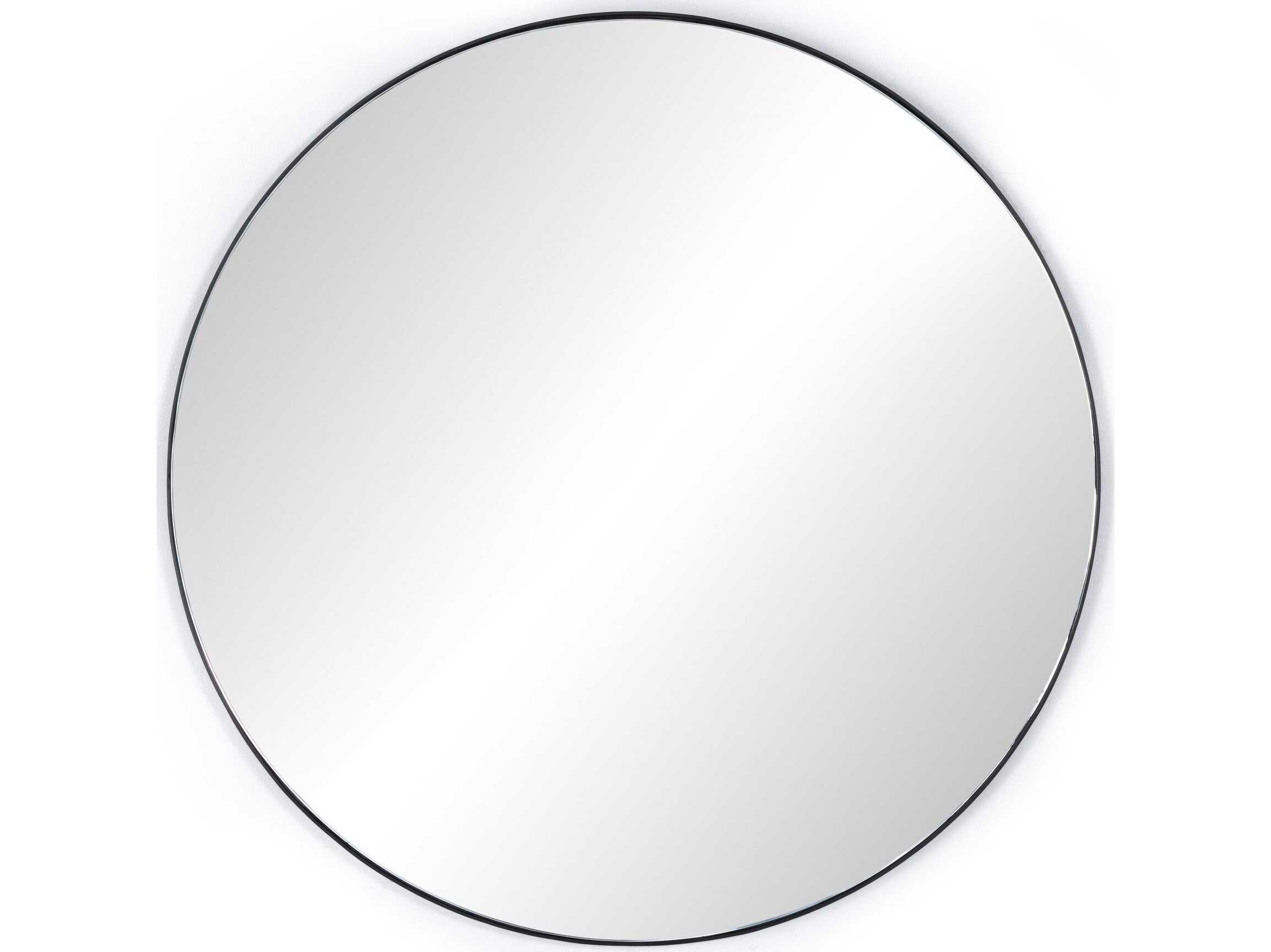 Four Hands Marlow Georgina Iron Matte Black Round  Mirror