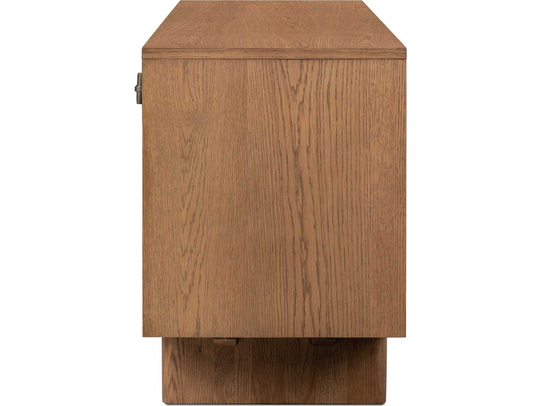 Four Hands Bolton Posada 78" Oak Wood Amber Palermo Cognac Gunmetal Media Console