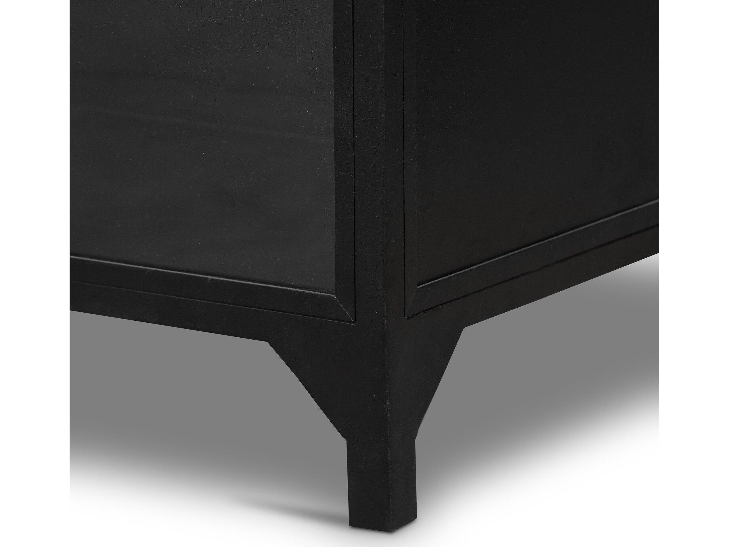 Four Hands Belmont Black Weathered Bronze Clear Glass Display Cabinet