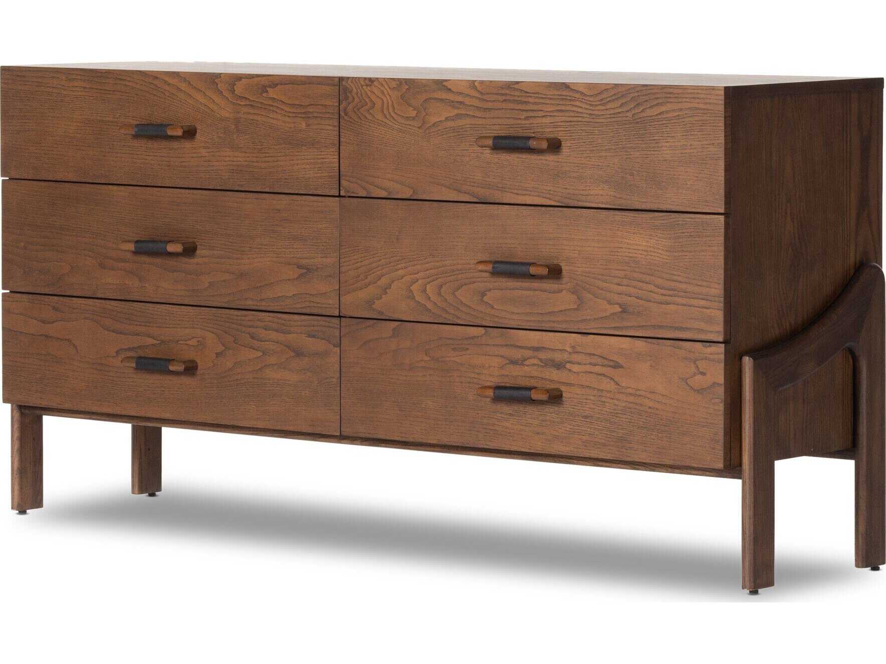 Four Hands Bolton Halston 6-Drawers Ash Wood Double Dresser