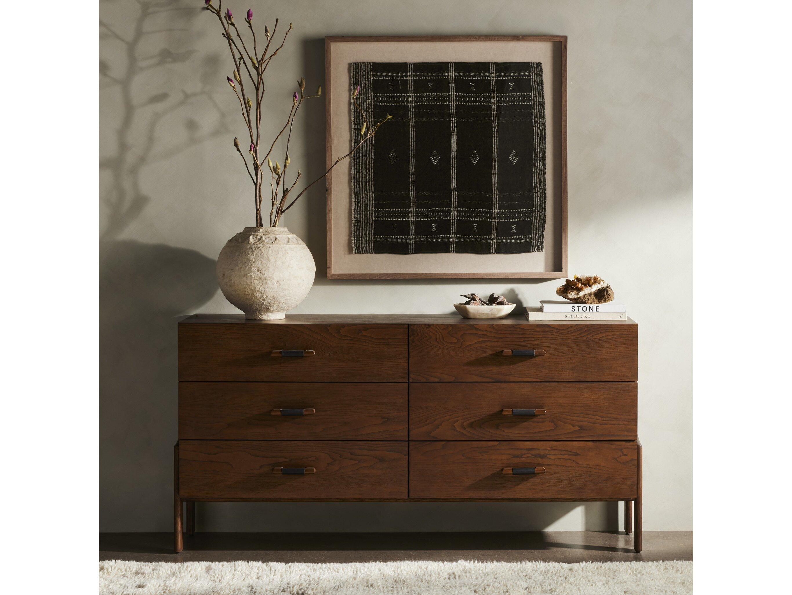 Four Hands Bolton Halston 6-Drawers Ash Wood Double Dresser