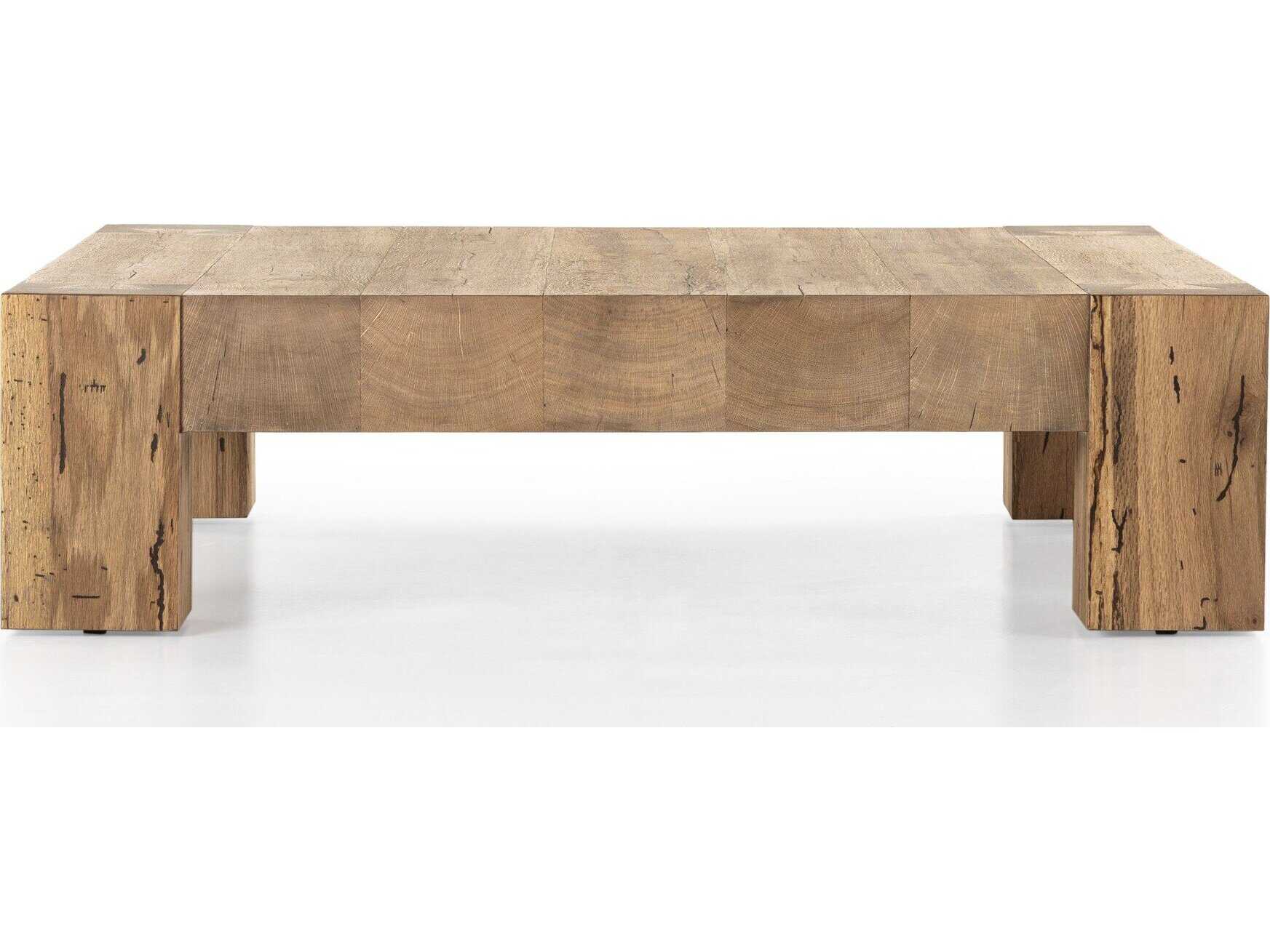 Four Hands Wesson Abaso Square Rustic Wormwood Oak Coffee Table