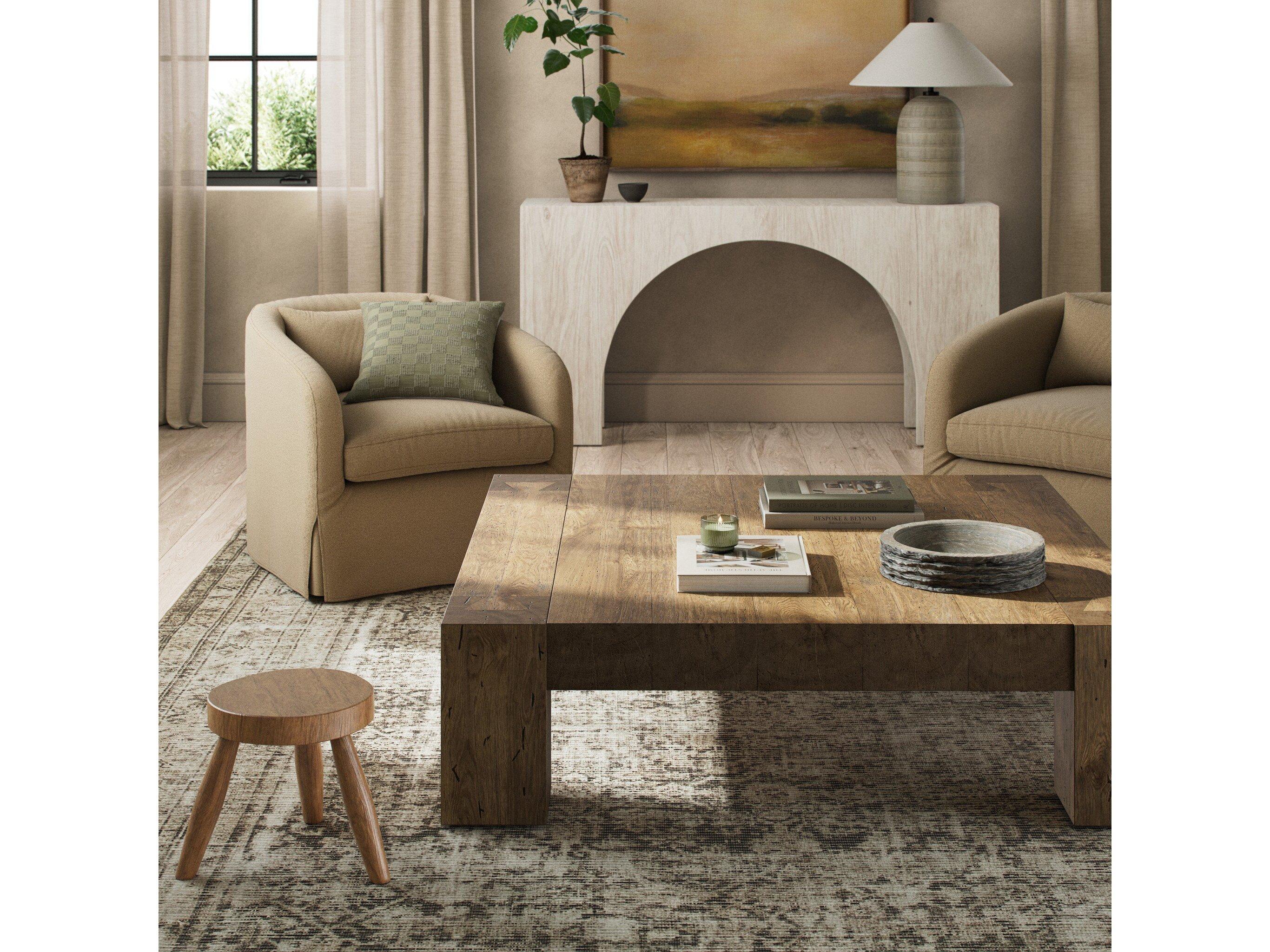 Four Hands Wesson Abaso Square Rustic Wormwood Oak Coffee Table