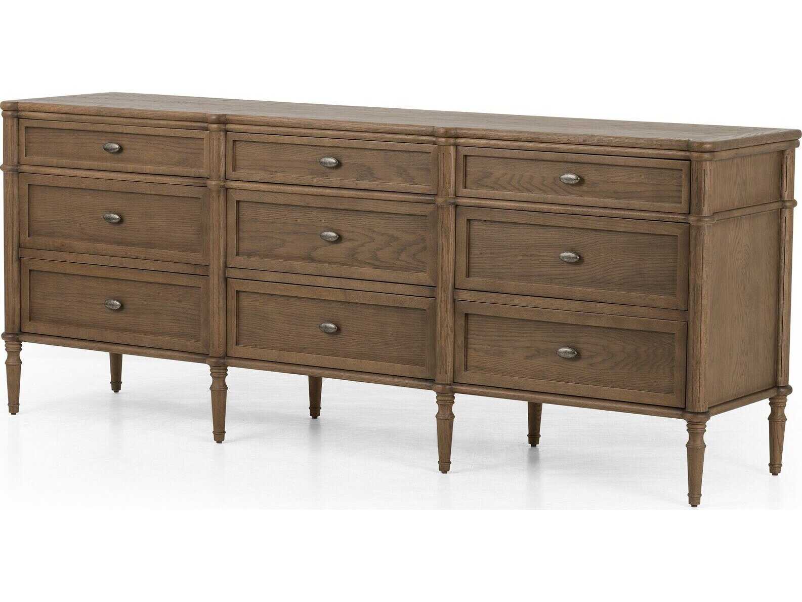 Four Hands Collins Toulouse Toasted Oak  Wood 9 Drawer Dresser