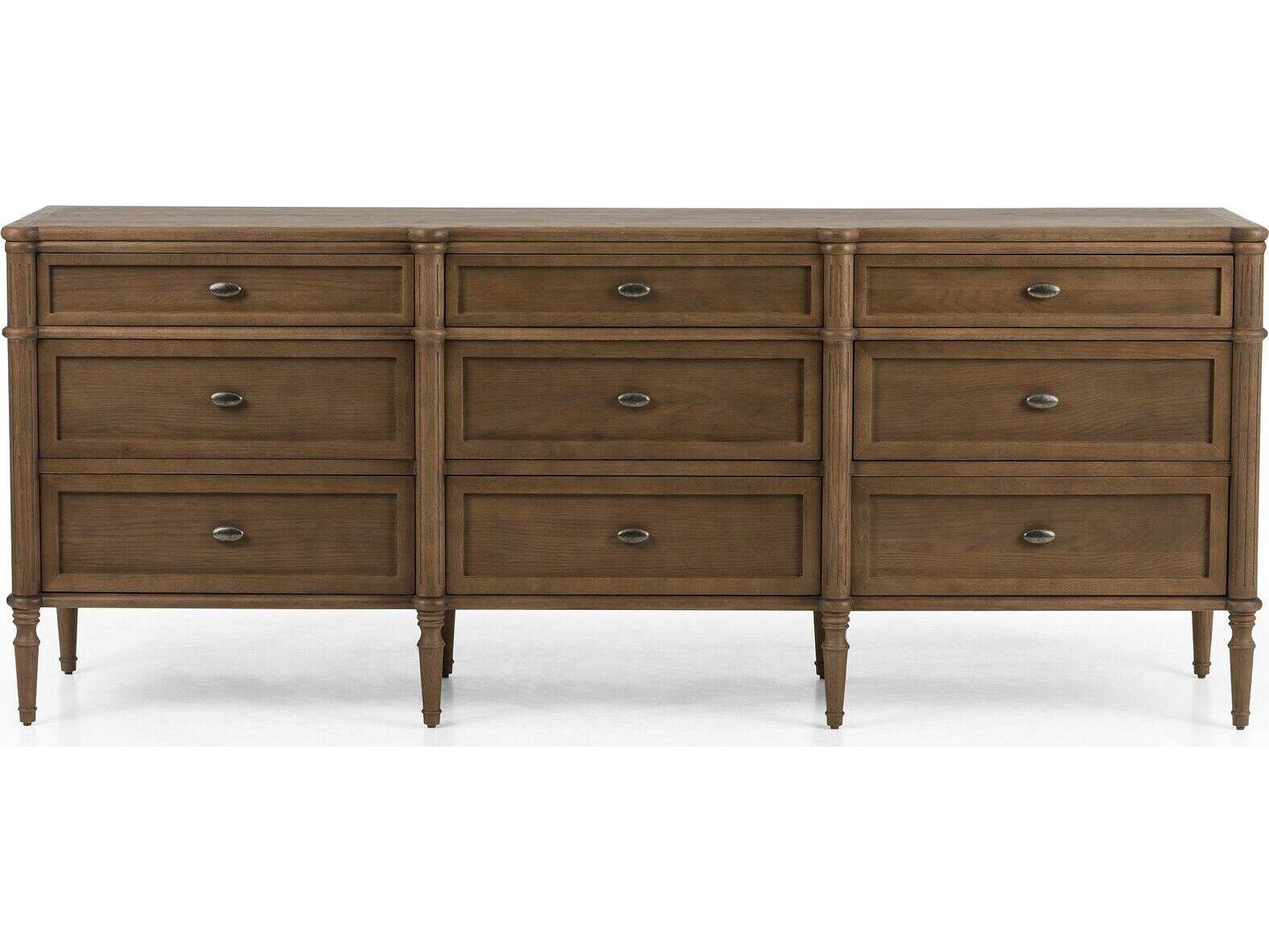 Four Hands Collins Toulouse Toasted Oak  Wood 9 Drawer Dresser