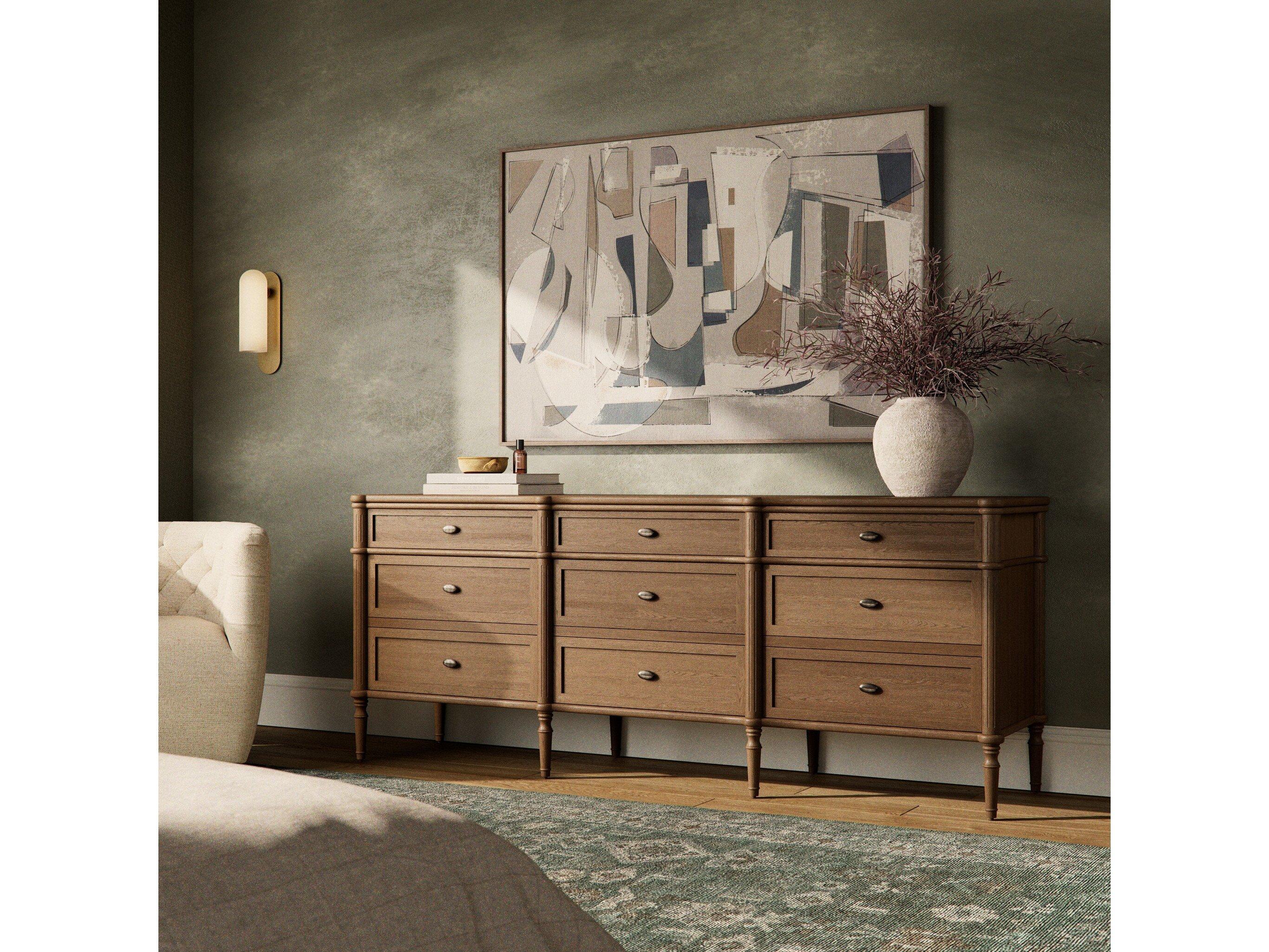 Four Hands Collins Toulouse Toasted Oak  Wood 9 Drawer Dresser