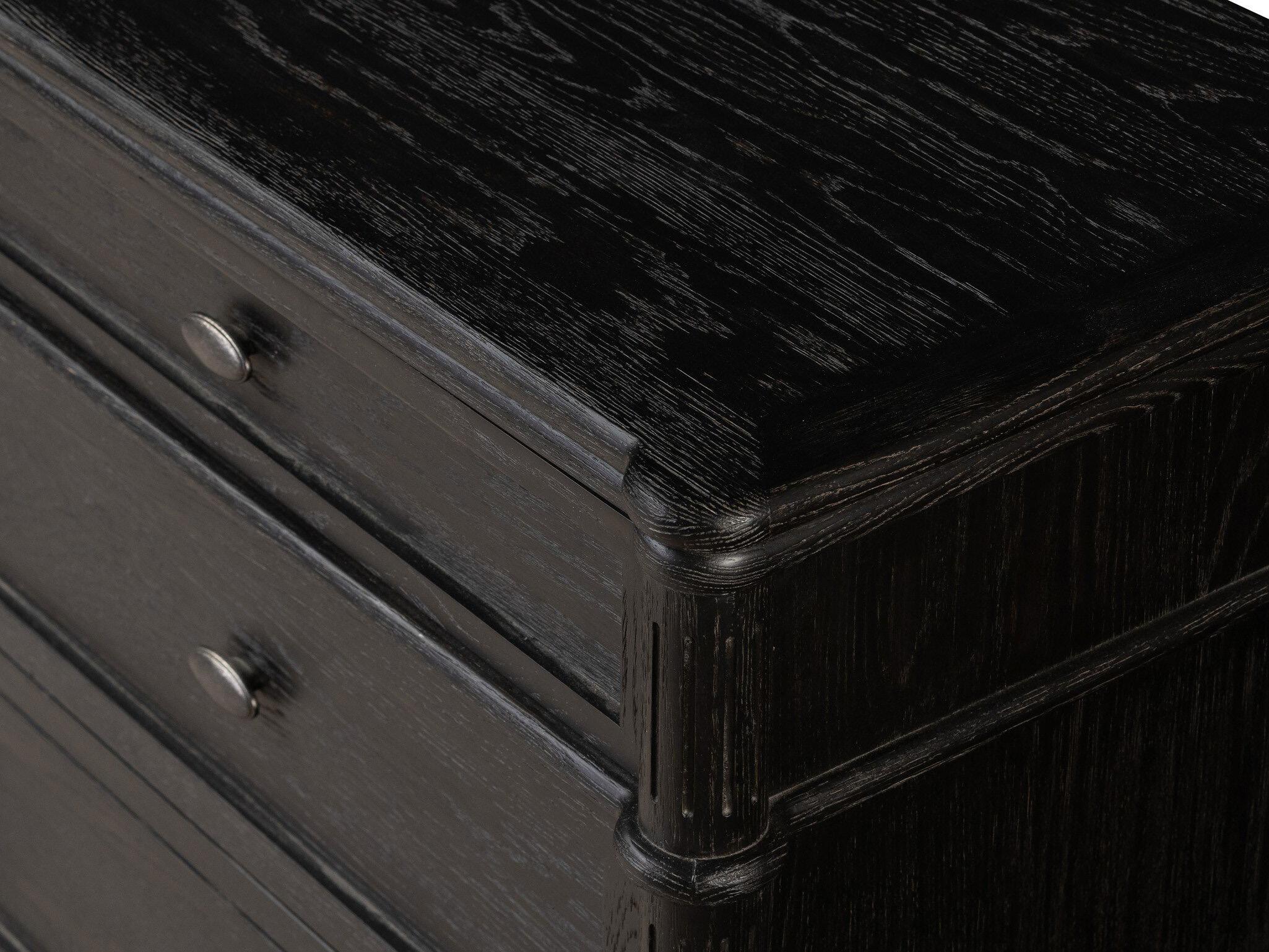 Four Hands Collins Toulouse Distressed Black Oak  Wood 9 Drawer Dresser