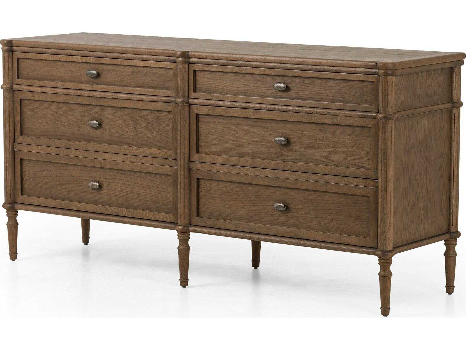 Four Hands Collins Toulouse Toasted Oak  Wood 6 Drawer Dresser