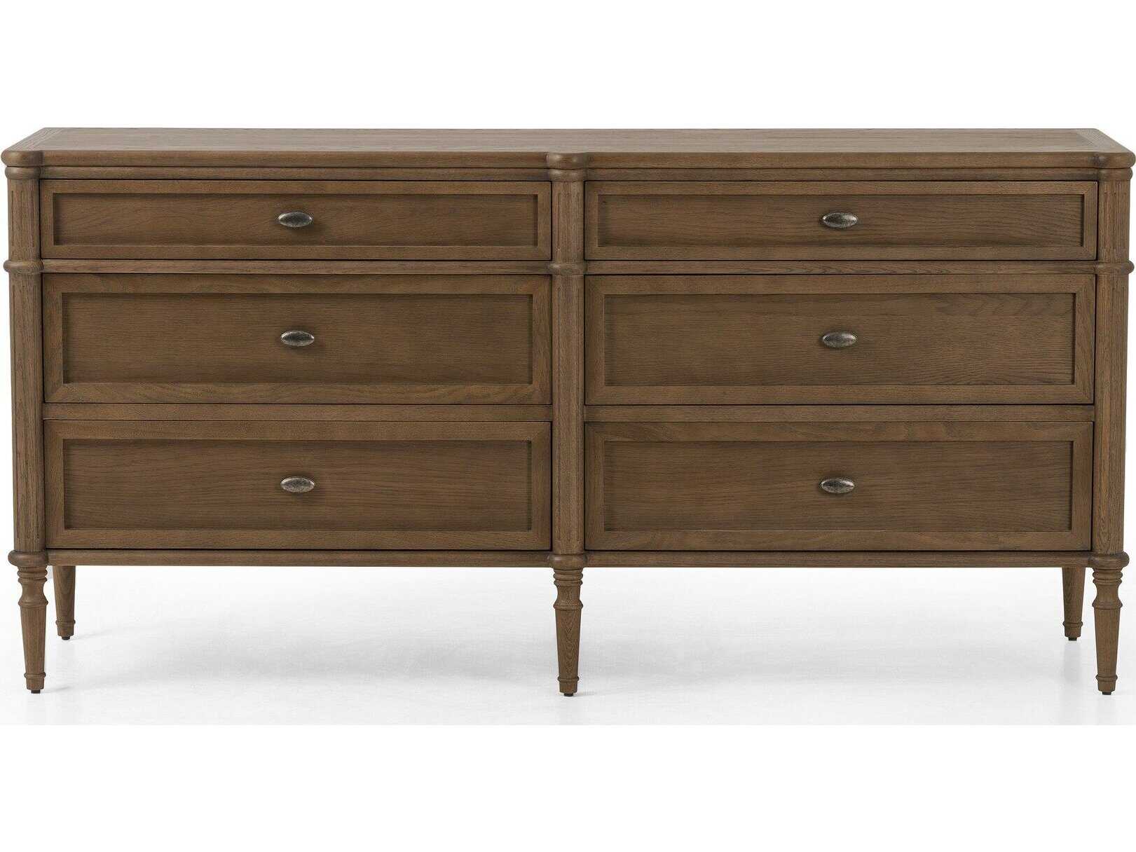 Four Hands Collins Toulouse Toasted Oak  Wood 6 Drawer Dresser