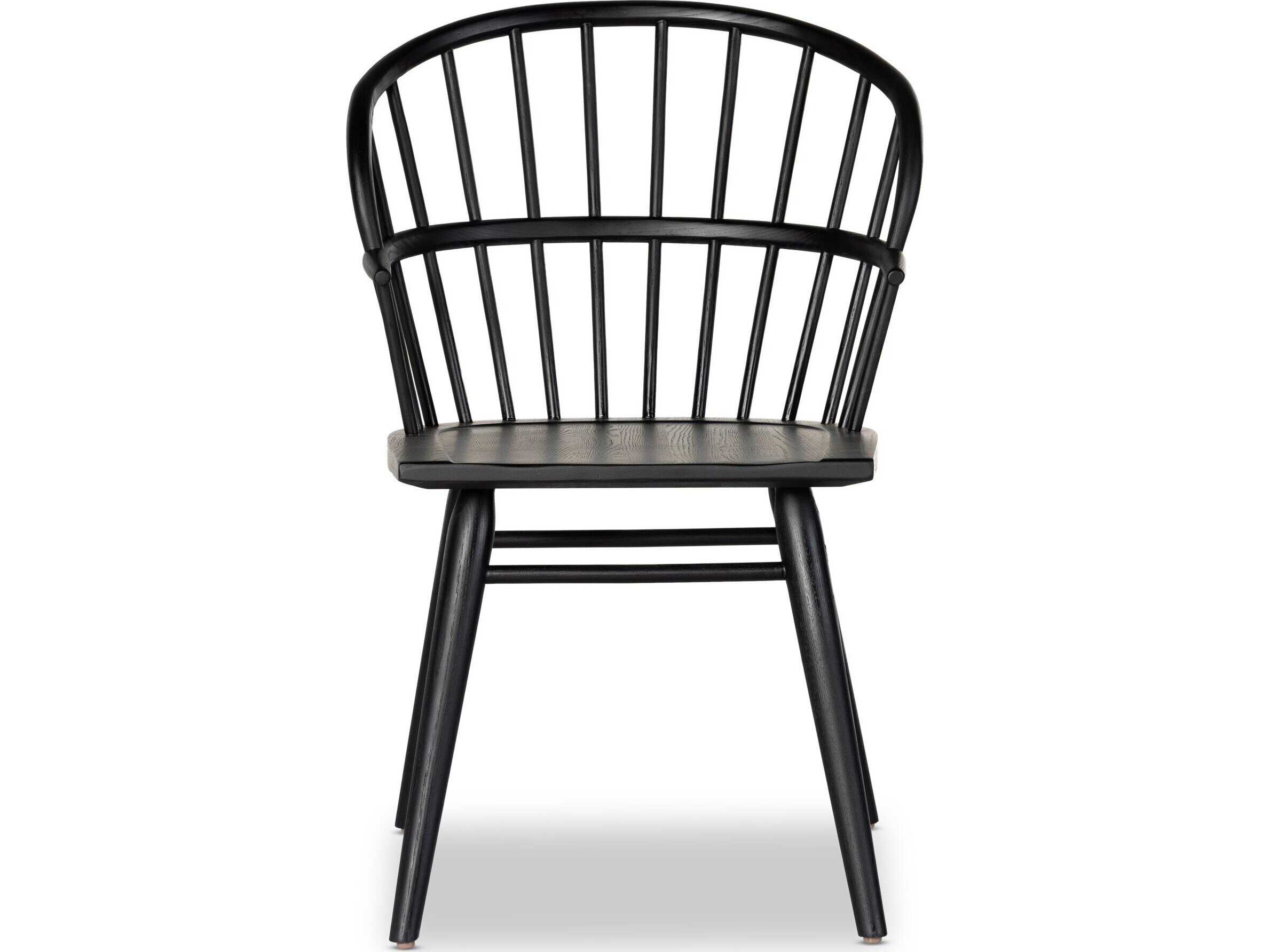 Four Hands Keston Connor Ash Wood Black Side Dining Chair