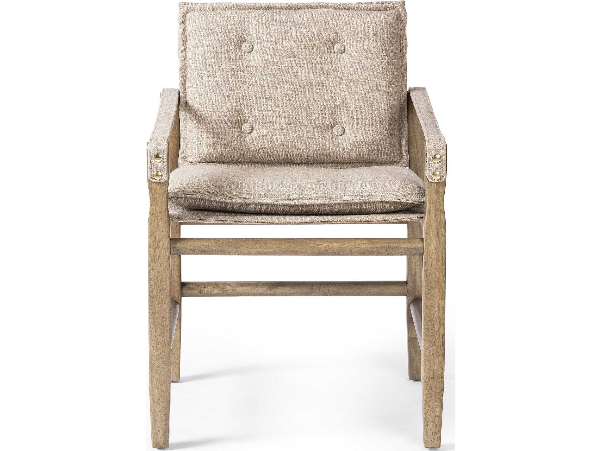 Four Hands Westgate Parrawood Brown Upholstered Arm Dining Chair