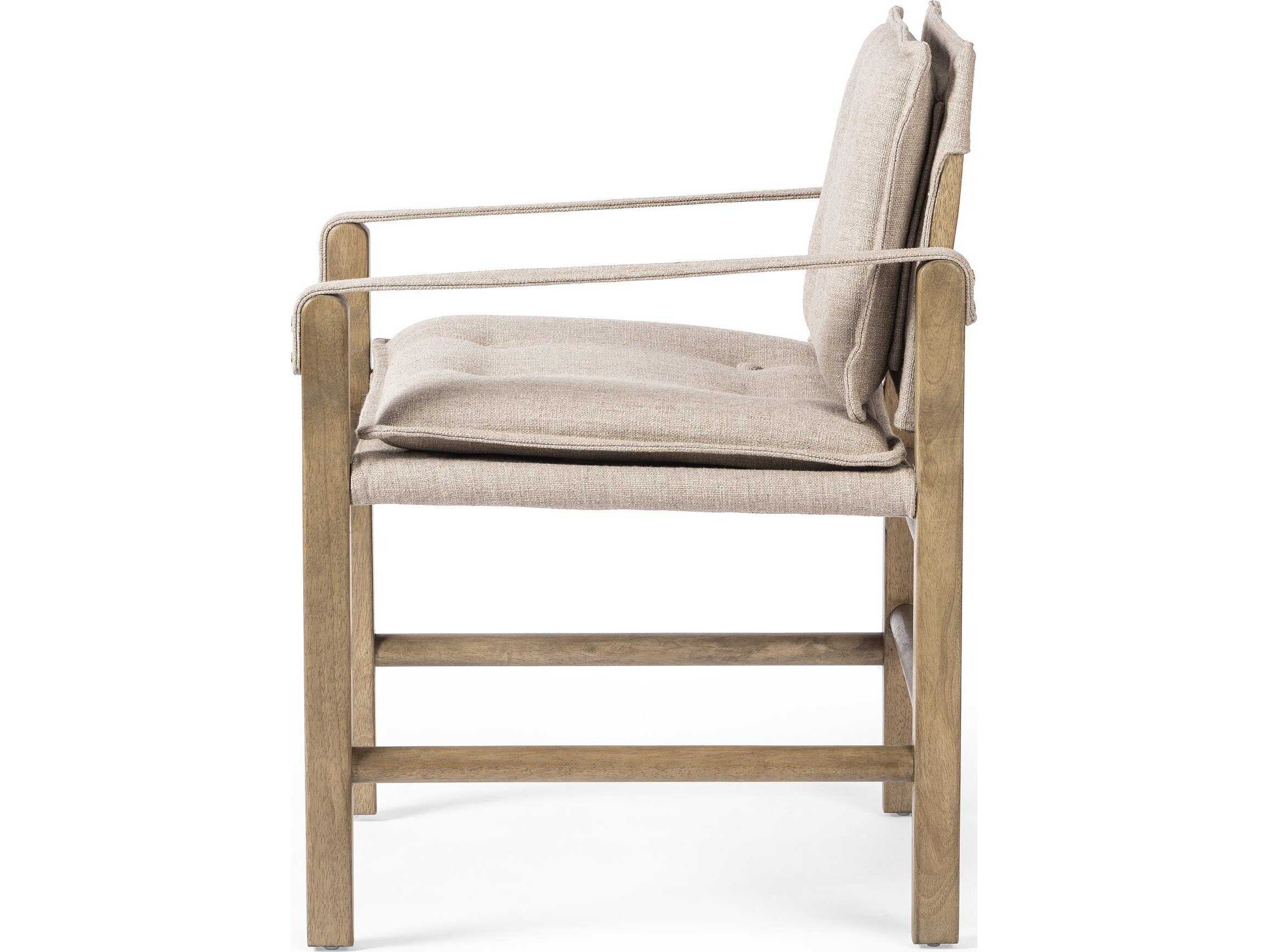 Four Hands Westgate Parrawood Brown Upholstered Arm Dining Chair