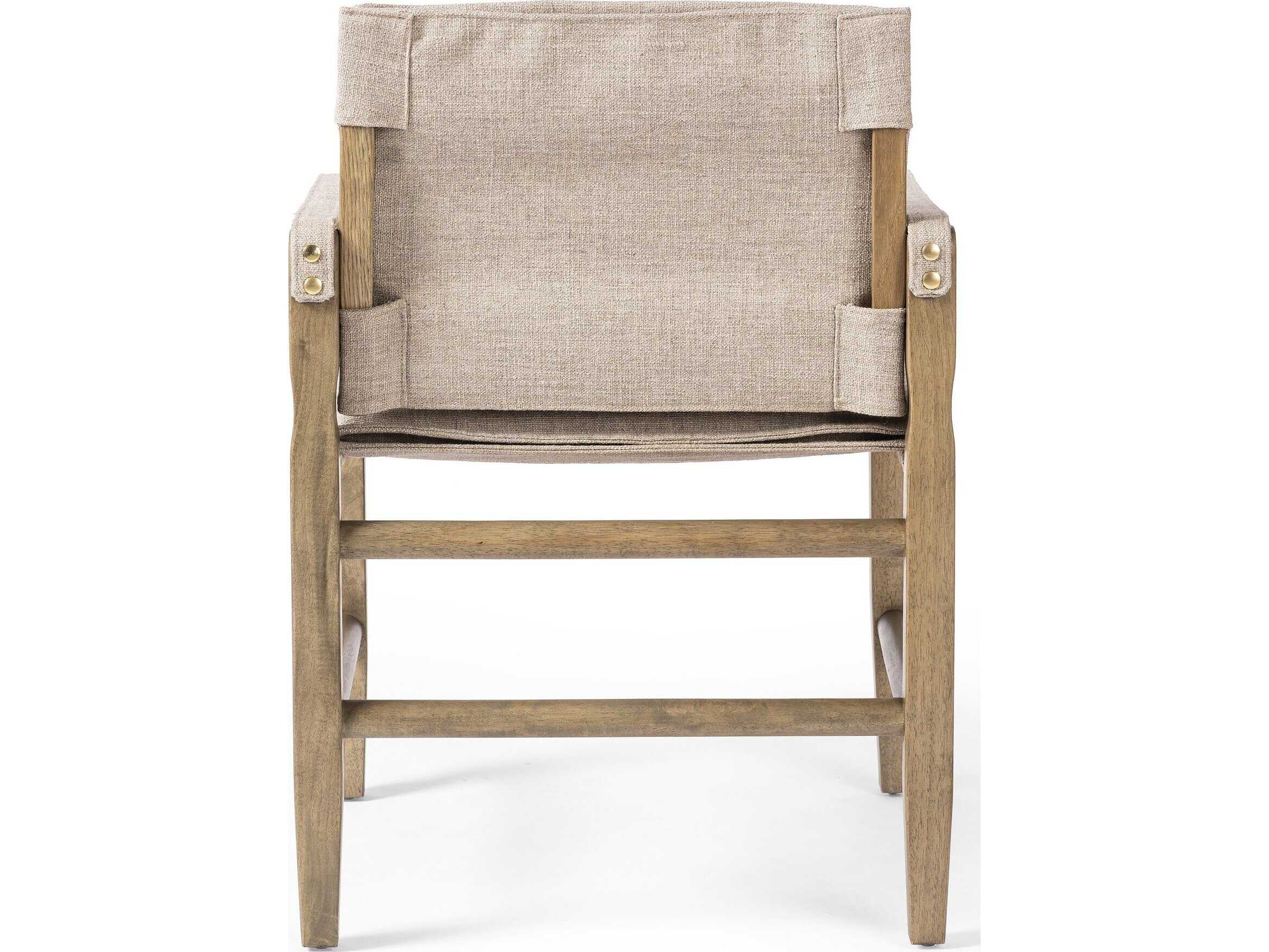 Four Hands Westgate Parrawood Brown Upholstered Arm Dining Chair