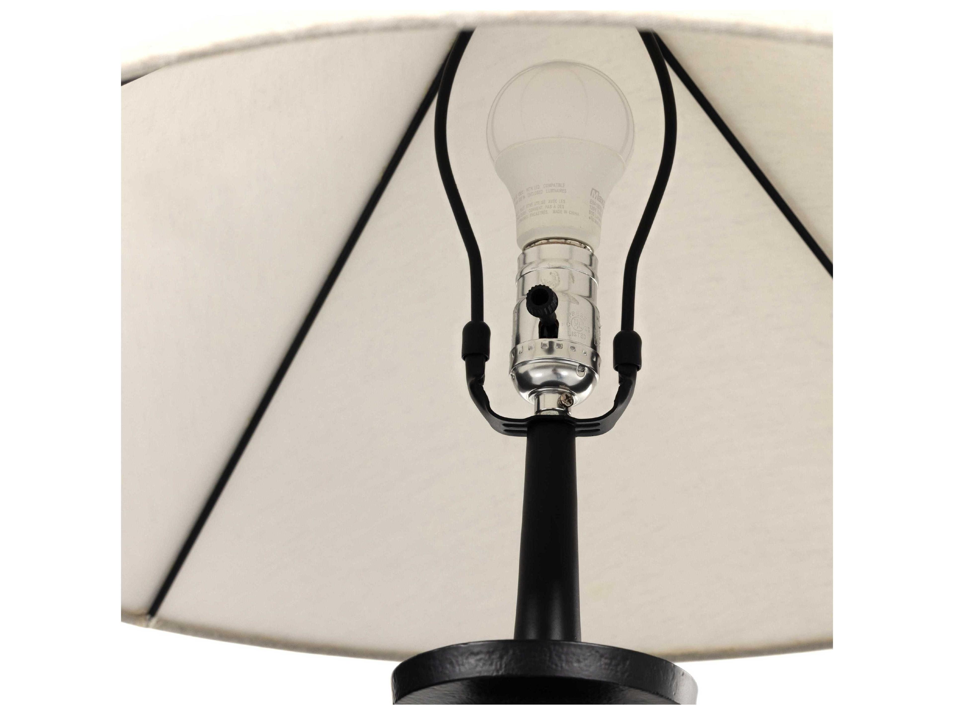 Four Hands Asher Matte Black Cast Aluminum Light Beige Floor Lamp