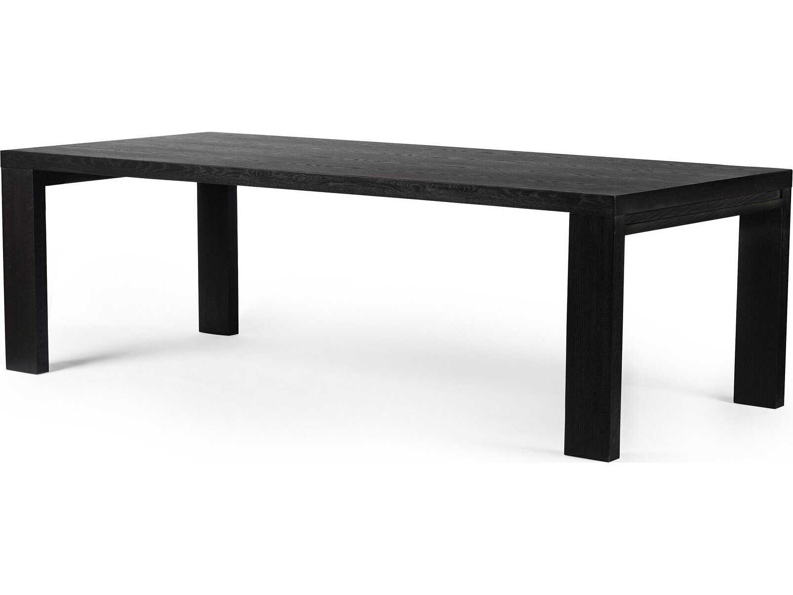 Four Hands Irondale Millie Rectangular Wood Drifted Matte Black Dining Table