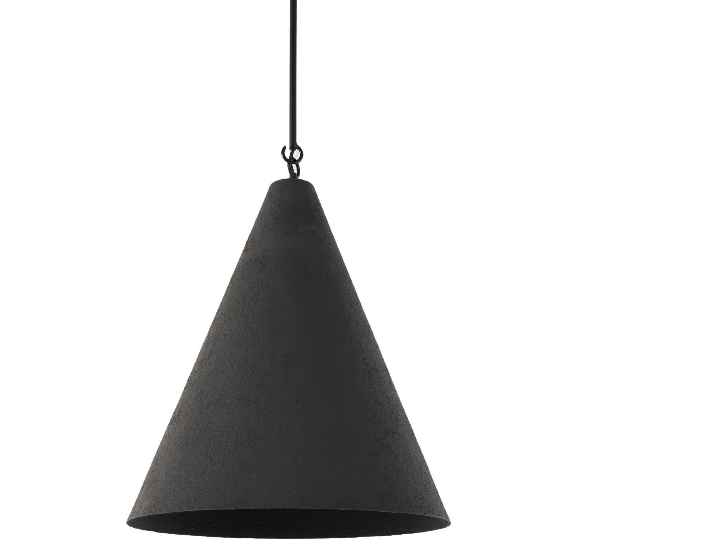 Four Hands Hutton 1-Light Matte Black Plaster Antiqued Iron Pendant