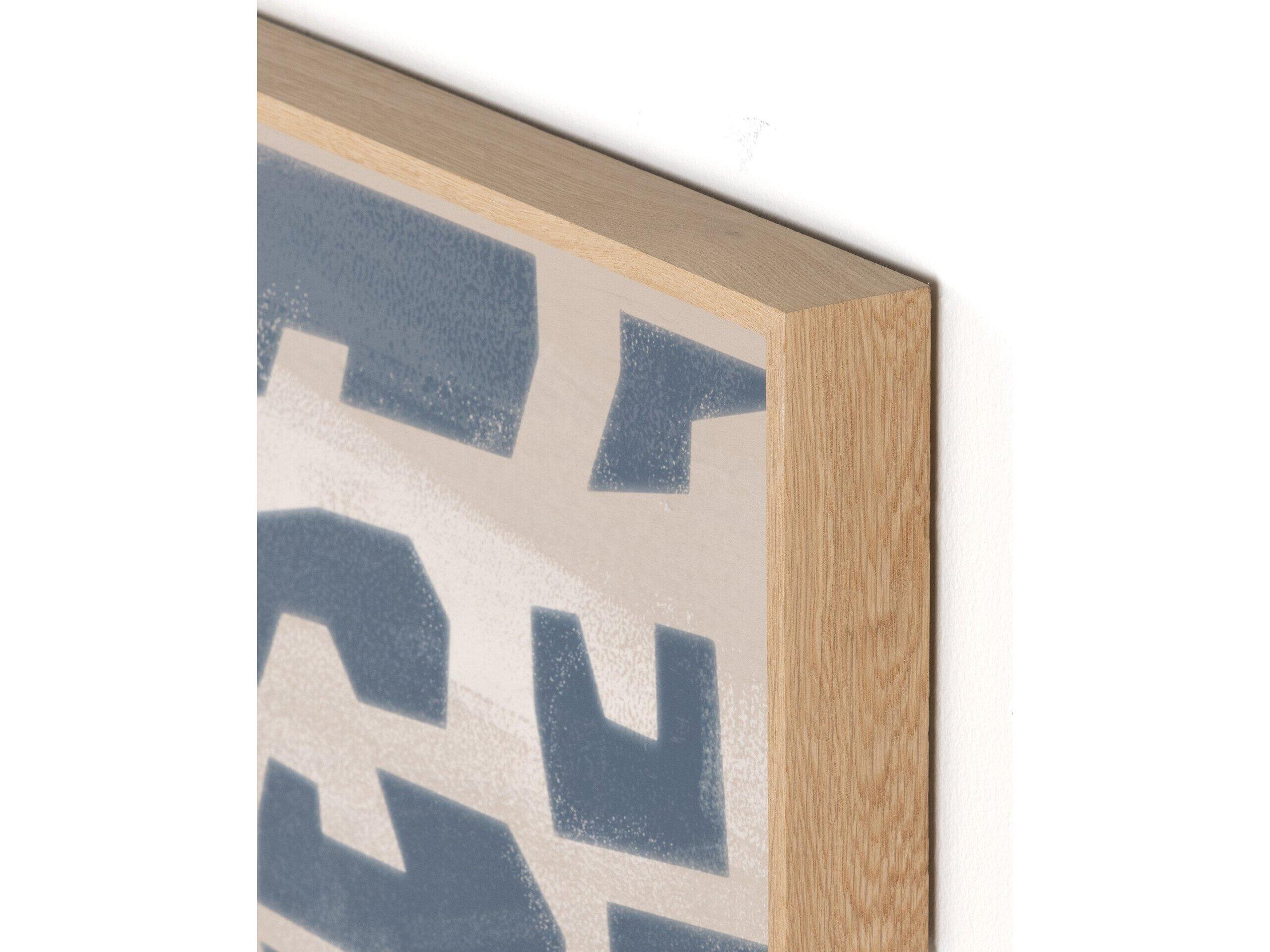 Four Hands Art Studio Block I by Coup D'esprit Vertical Grain White Oak Floater  Canvas Wall Art