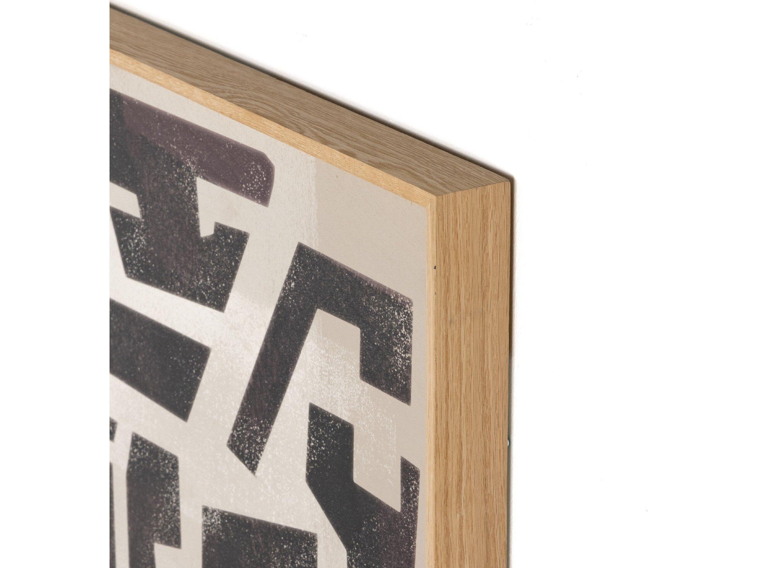 Four Hands Art Studio Block II by Coup D'esprit Vertical Grain White Oak Floater  Canvas Wall Art