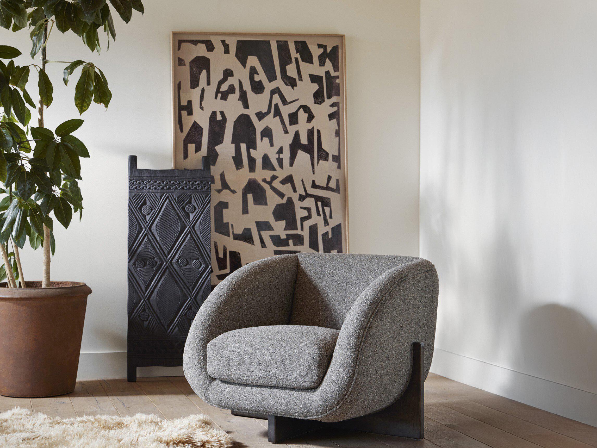 Four Hands Art Studio Block II by Coup D'esprit Vertical Grain White Oak Floater  Canvas Wall Art