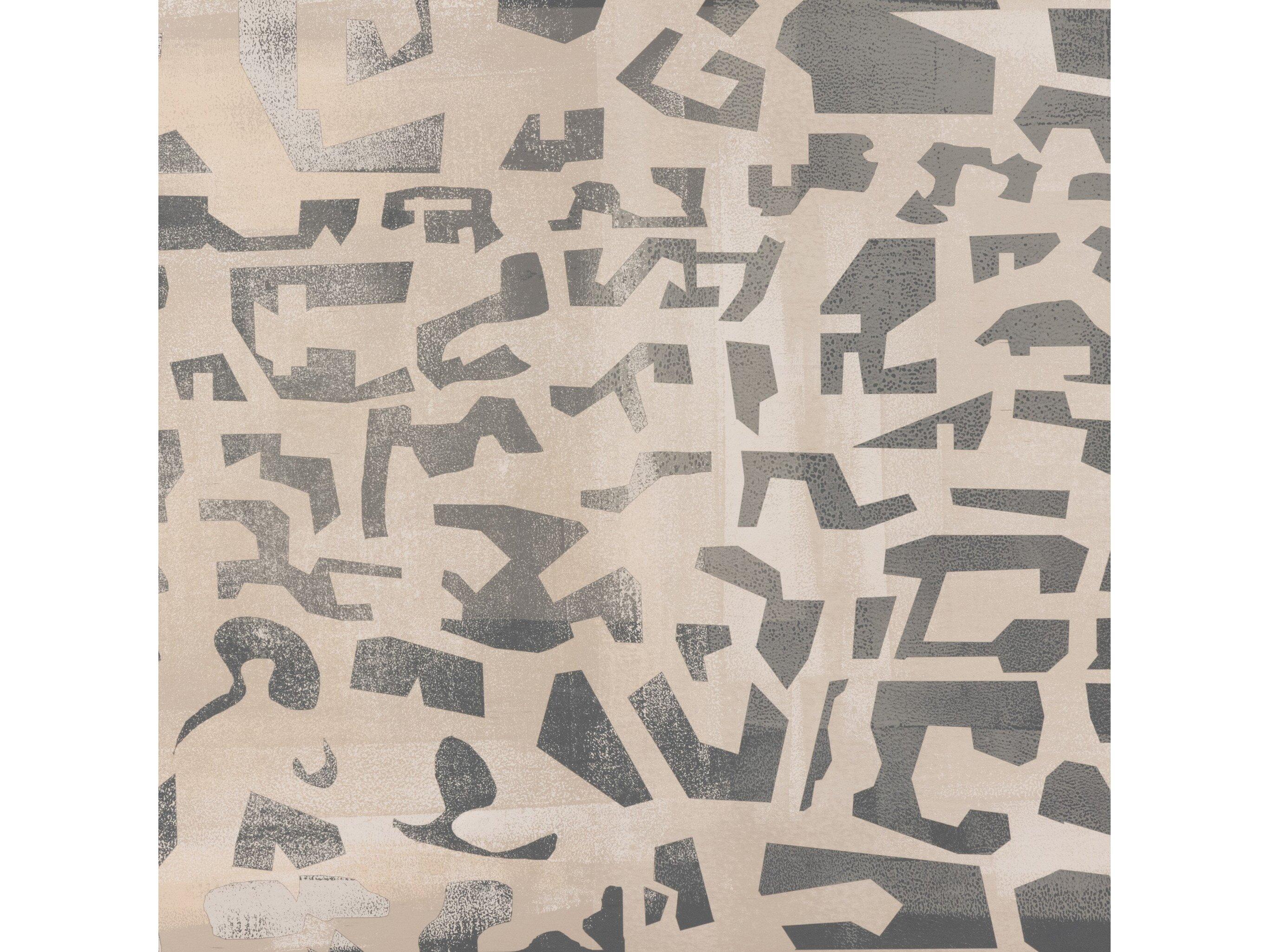 Four Hands Art Studio Block III by Coup D'esprit Vertical Grain White Oak Floater  Canvas Wall Art