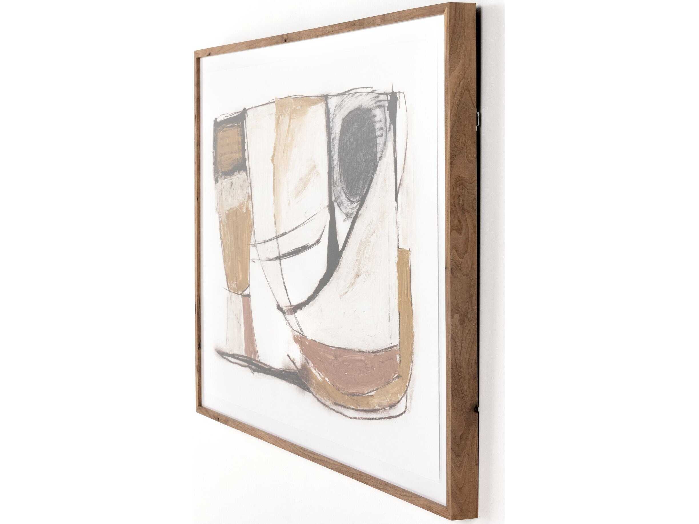 Four Hands Art Studio Mixed Media by Dan Hobday Rustic Walnut  Canvas Wall Art