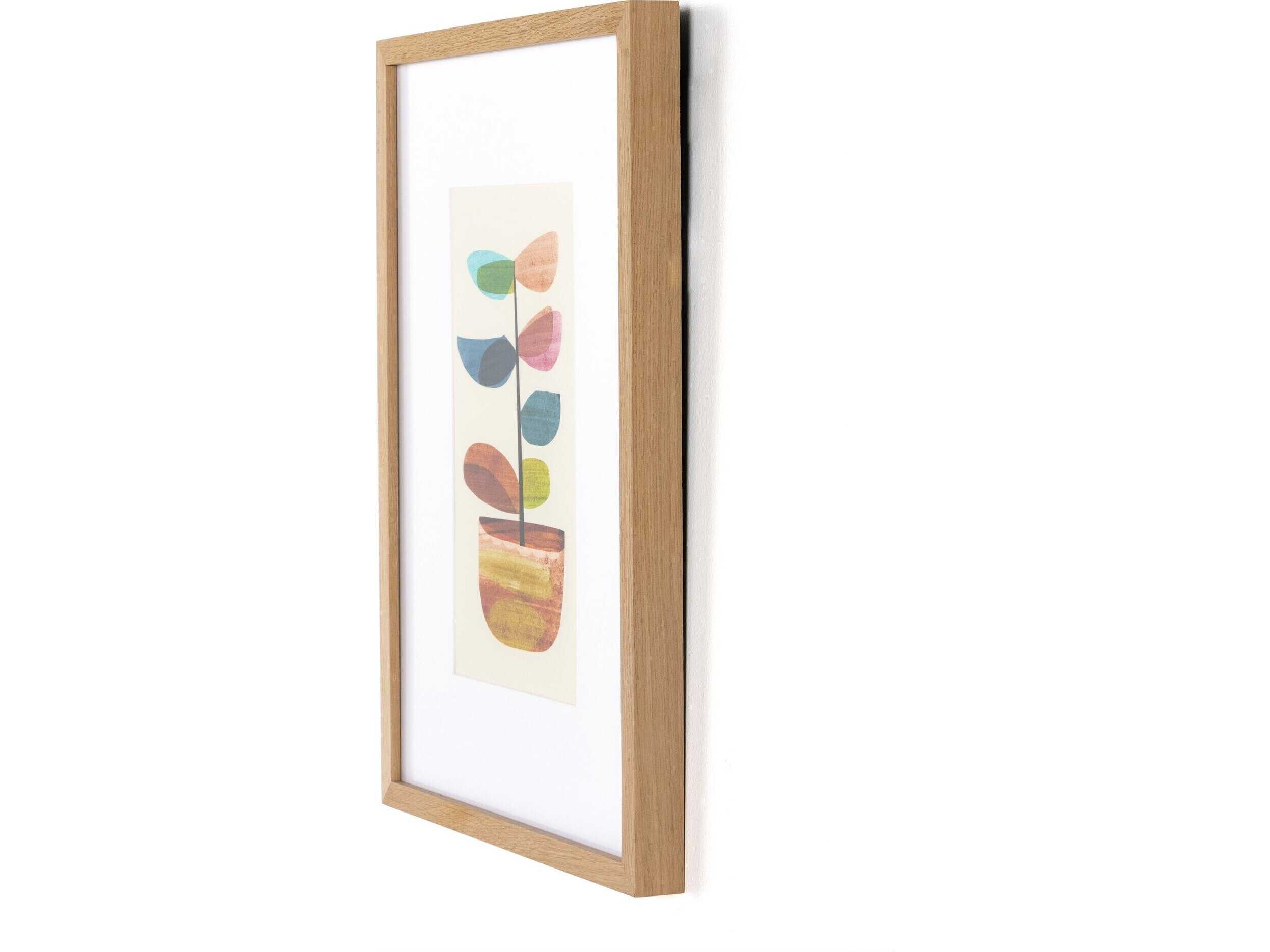 Four Hands Art Studio Pot Plant II by Dan Hobday Vertical Grain White Oak  Canvas Wall Art