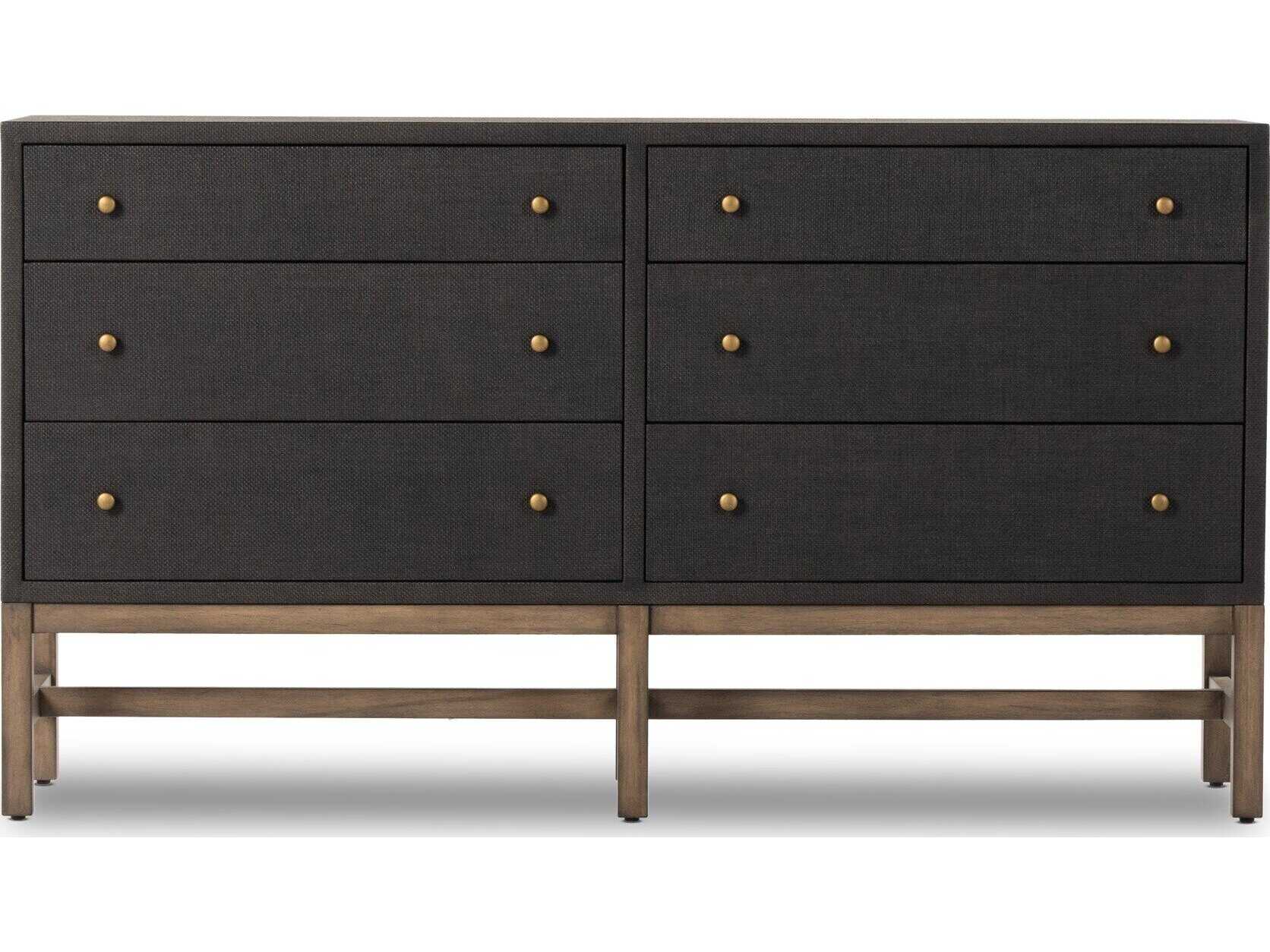 Four Hands Callahan Fiona 6-Drawers Mahogany Wood Double Dresser