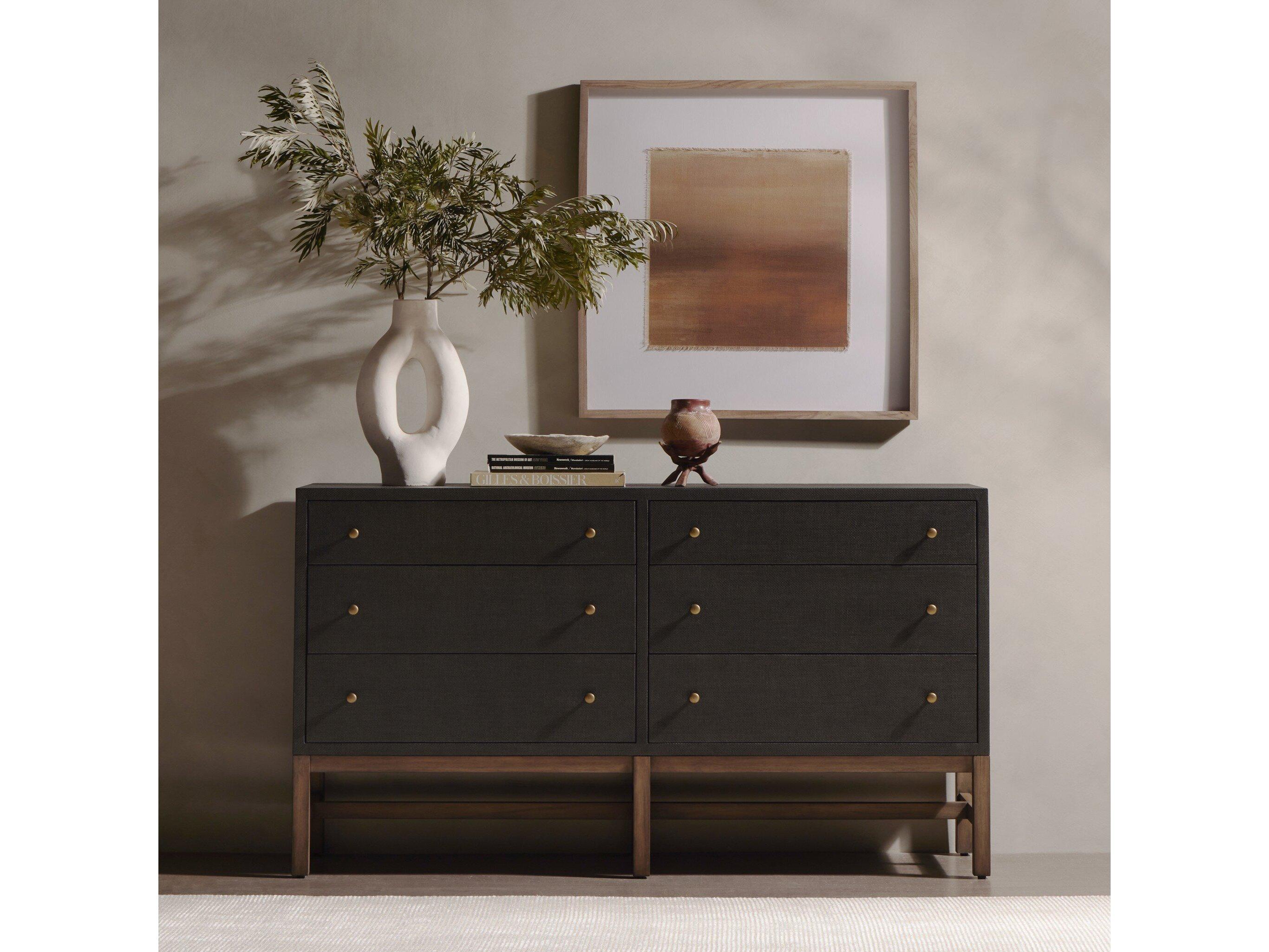Four Hands Callahan Fiona 6-Drawers Mahogany Wood Double Dresser