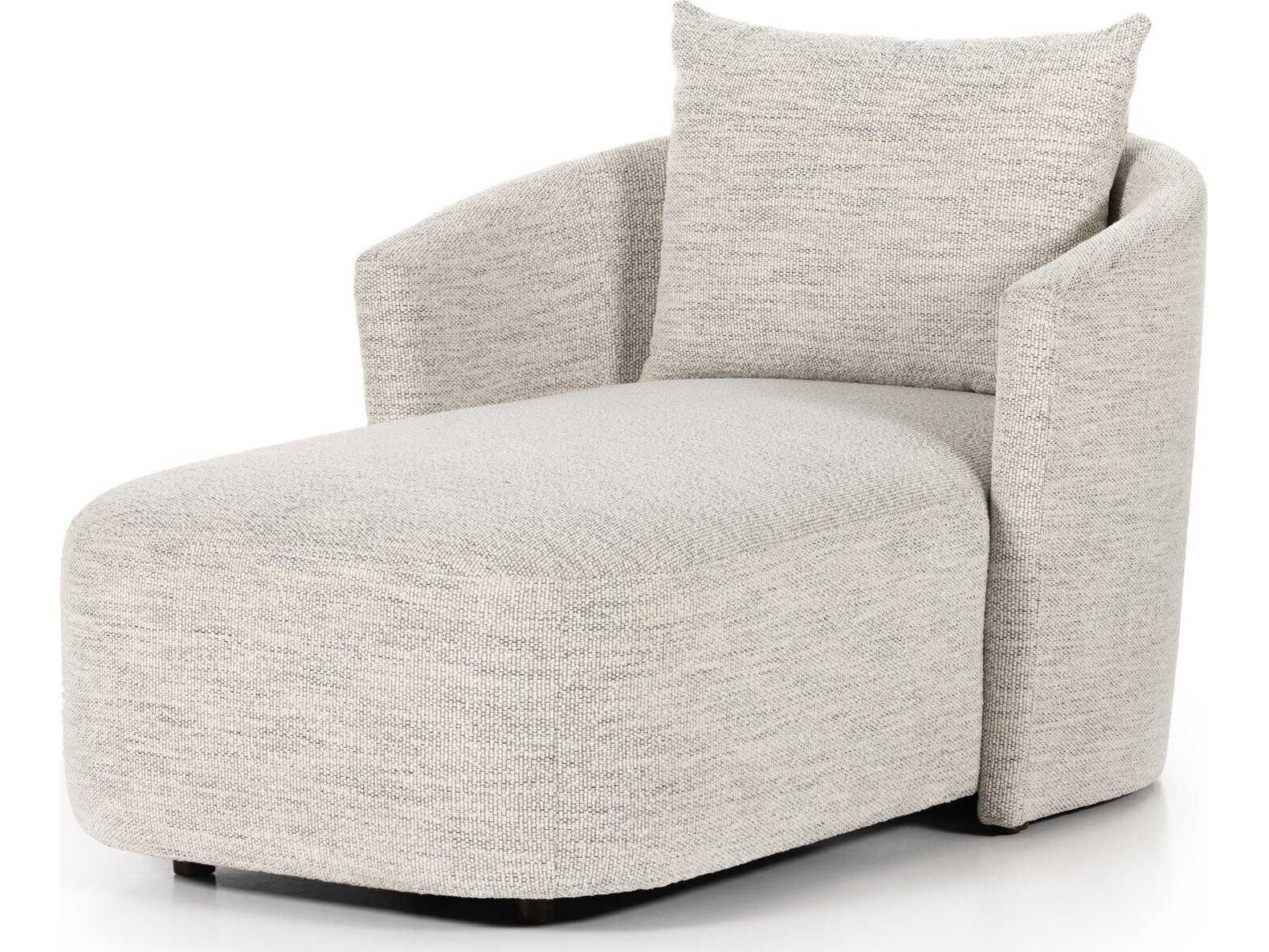 Four Hands Farrah Centrale Merino Cotton Gray Upholstered Chaise Lounge