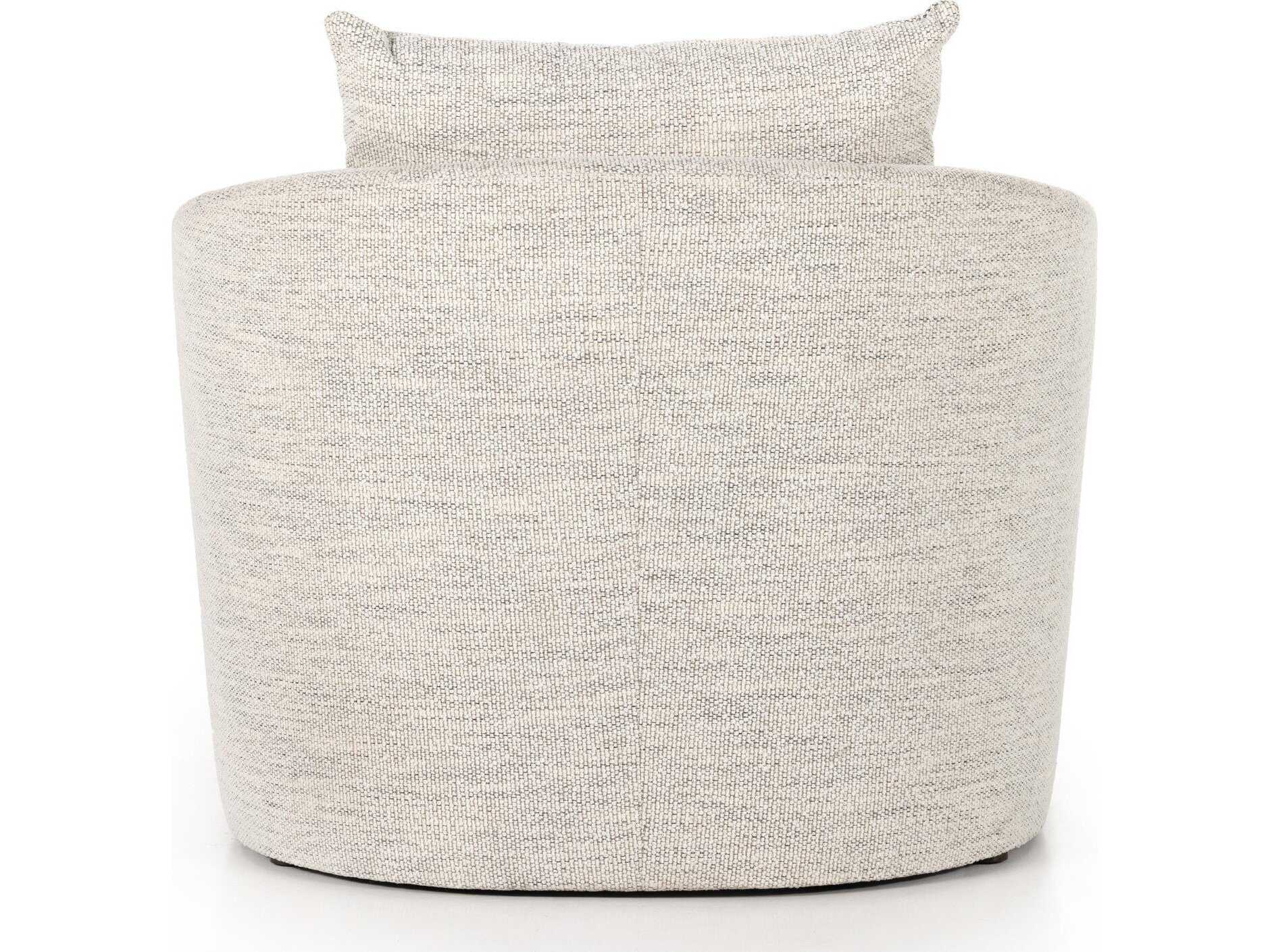 Luxecor Farrah Globetrotter Merino Cotton Gray Upholstered Chaise Lounge