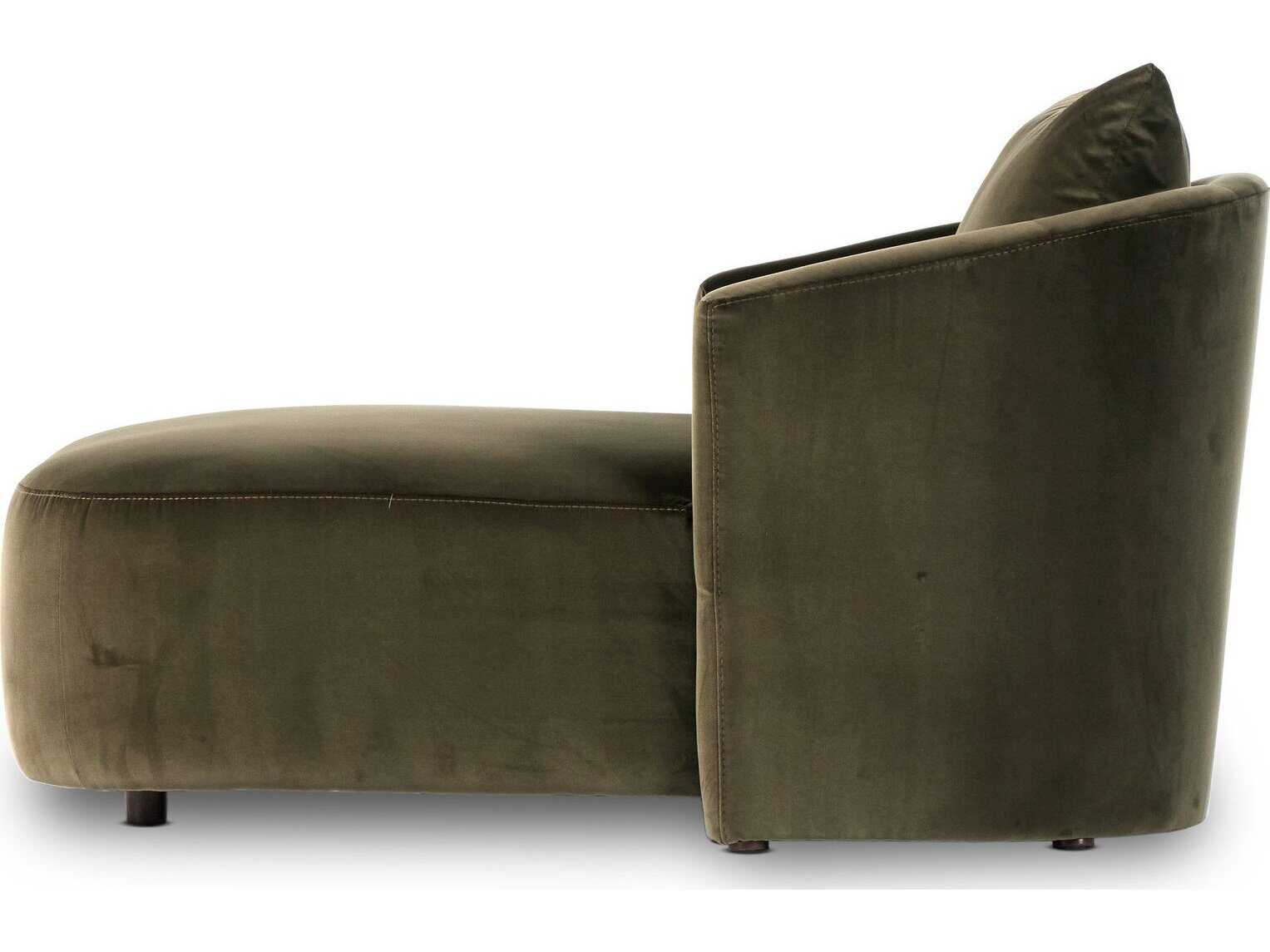 Four Hands Centrale Farrah Surrey Olive Upholstered Chaise Lounge