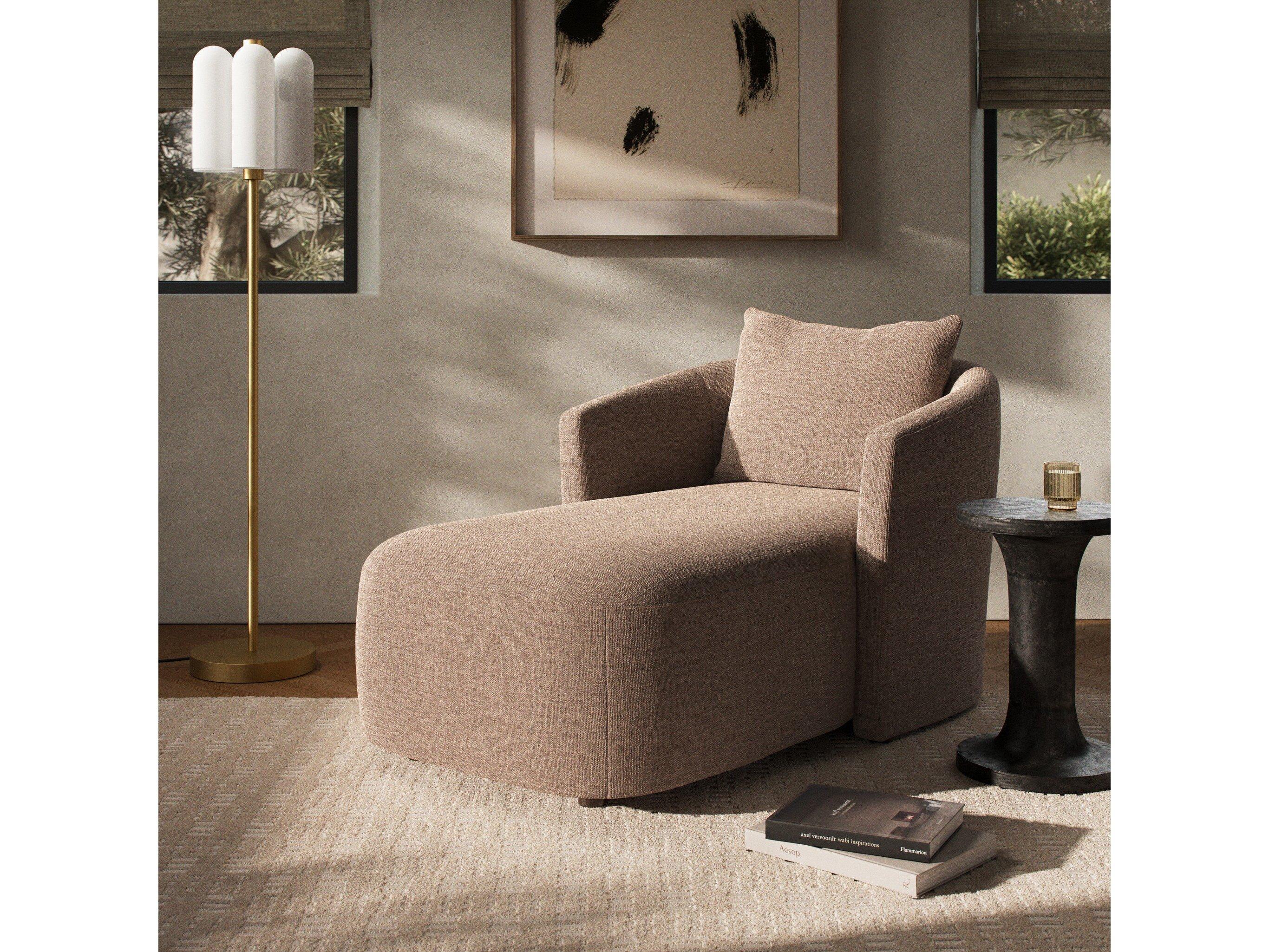 Four Hands Centrale Farrah Alcala Fawn Upholstered Chaise Lounge