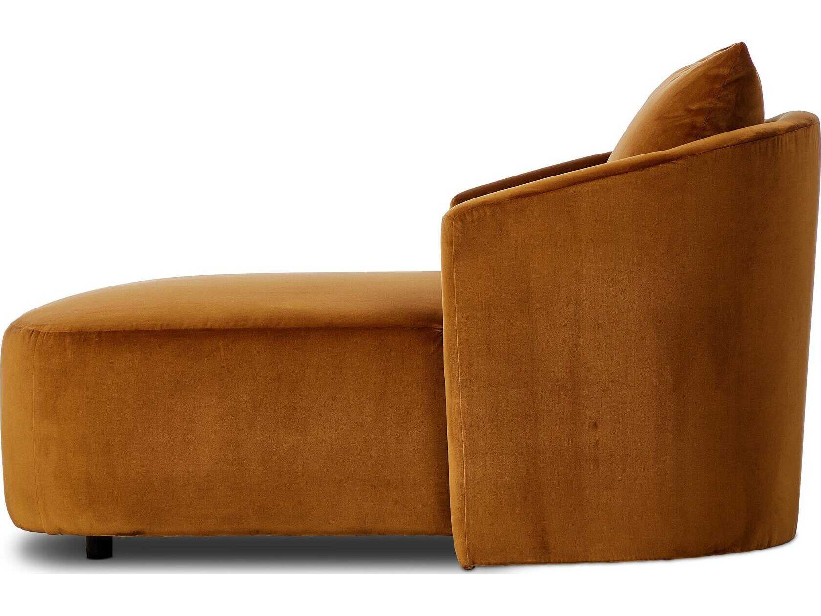 Four Hands Centrale Farrah Ingram Ochre Upholstered Chaise Lounge