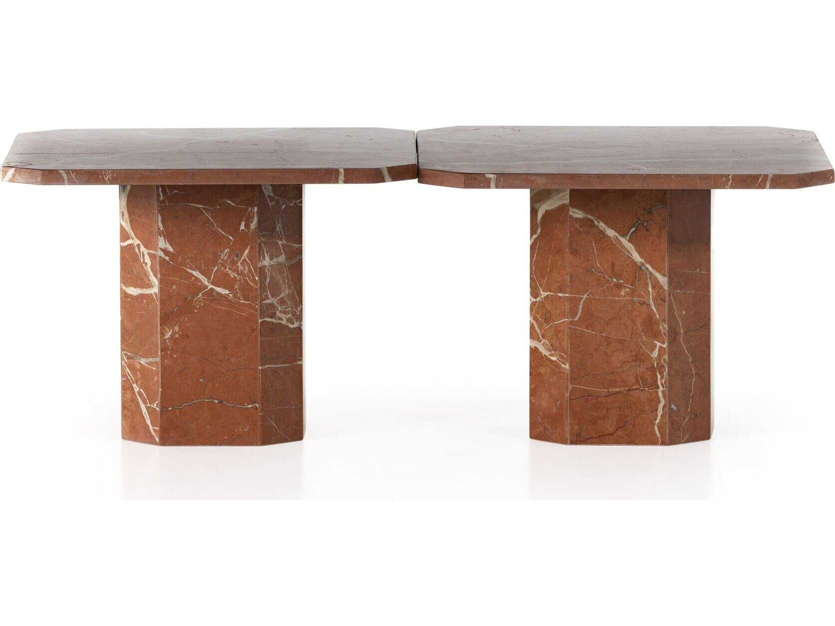 Four Hands Marlow Edina Rectangular Rusty Marble Coffee Table