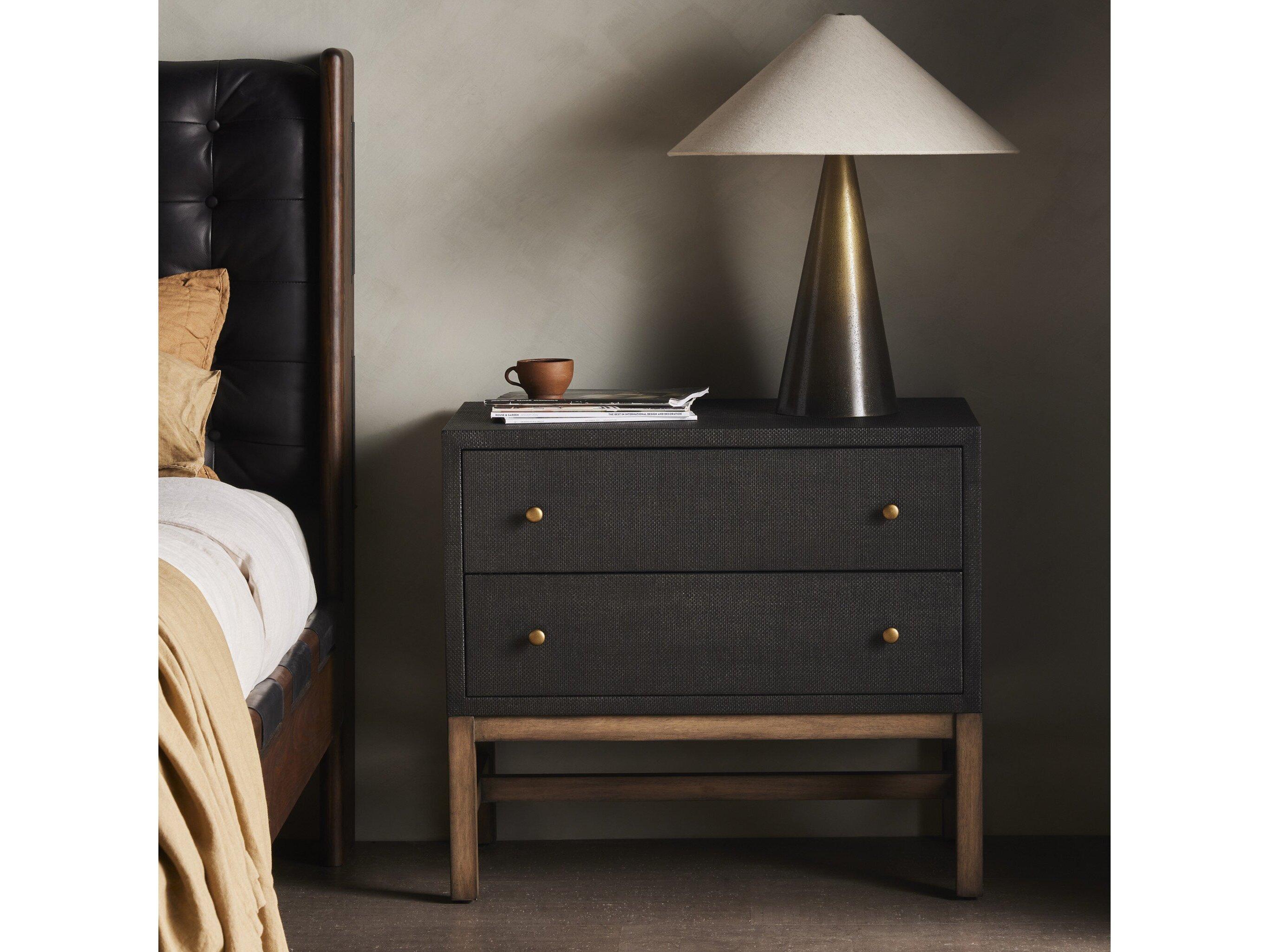 Four Hands Callahan Fiona 2-Drawers Mahogany Wood Nightstand