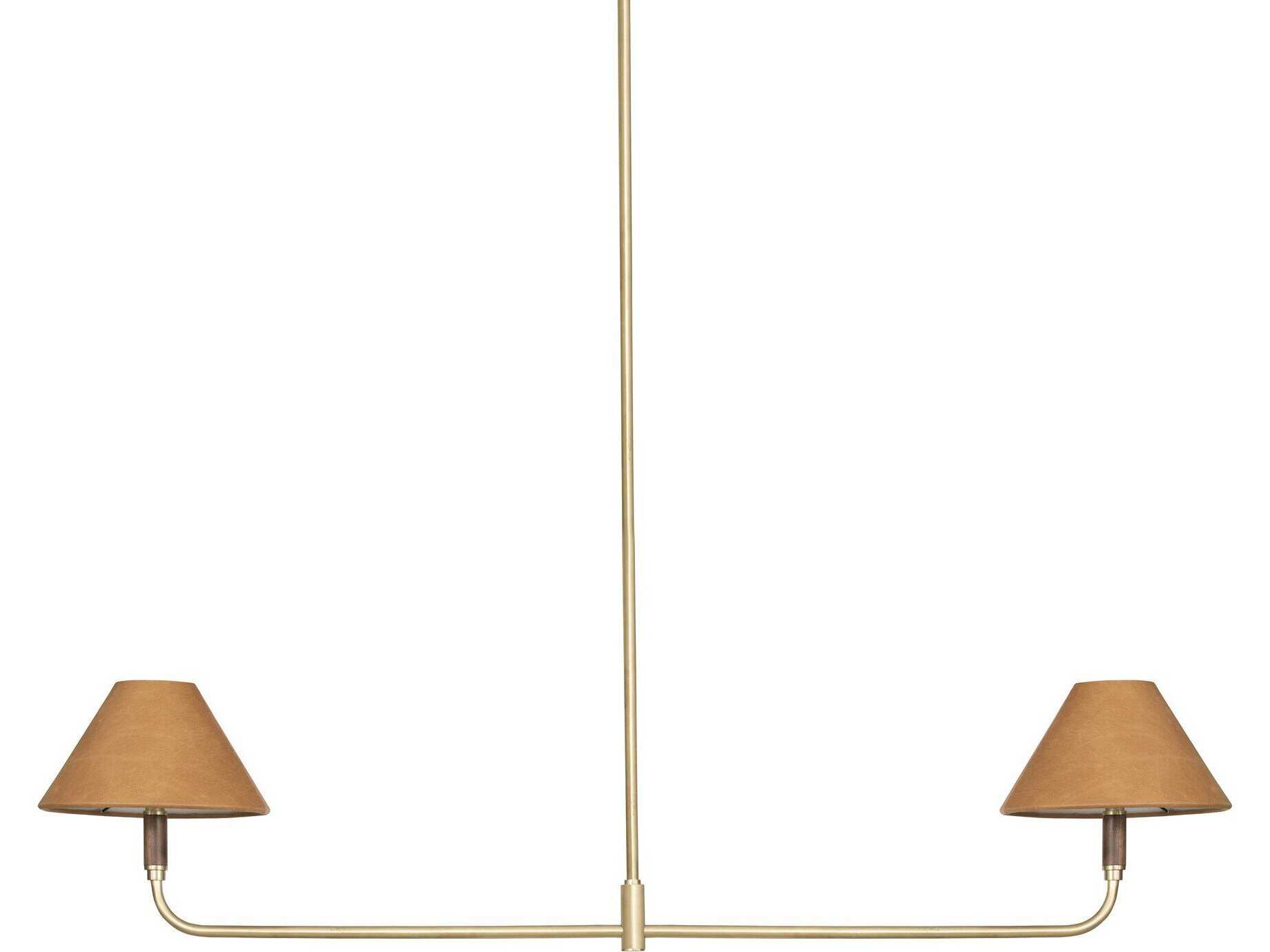 Four Hands Deacon 2-Light Brass LED Empire Linear Island Pendant