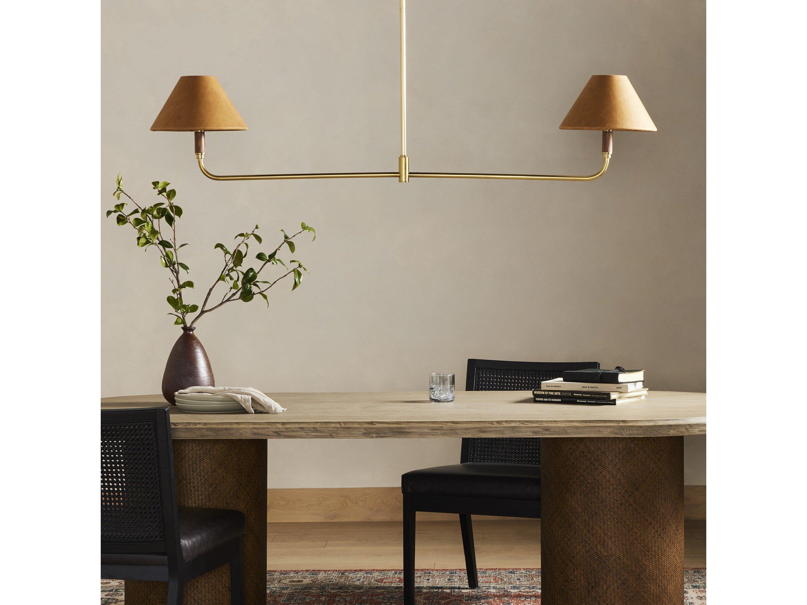 Four Hands Deacon 2-Light Brass LED Empire Linear Island Pendant