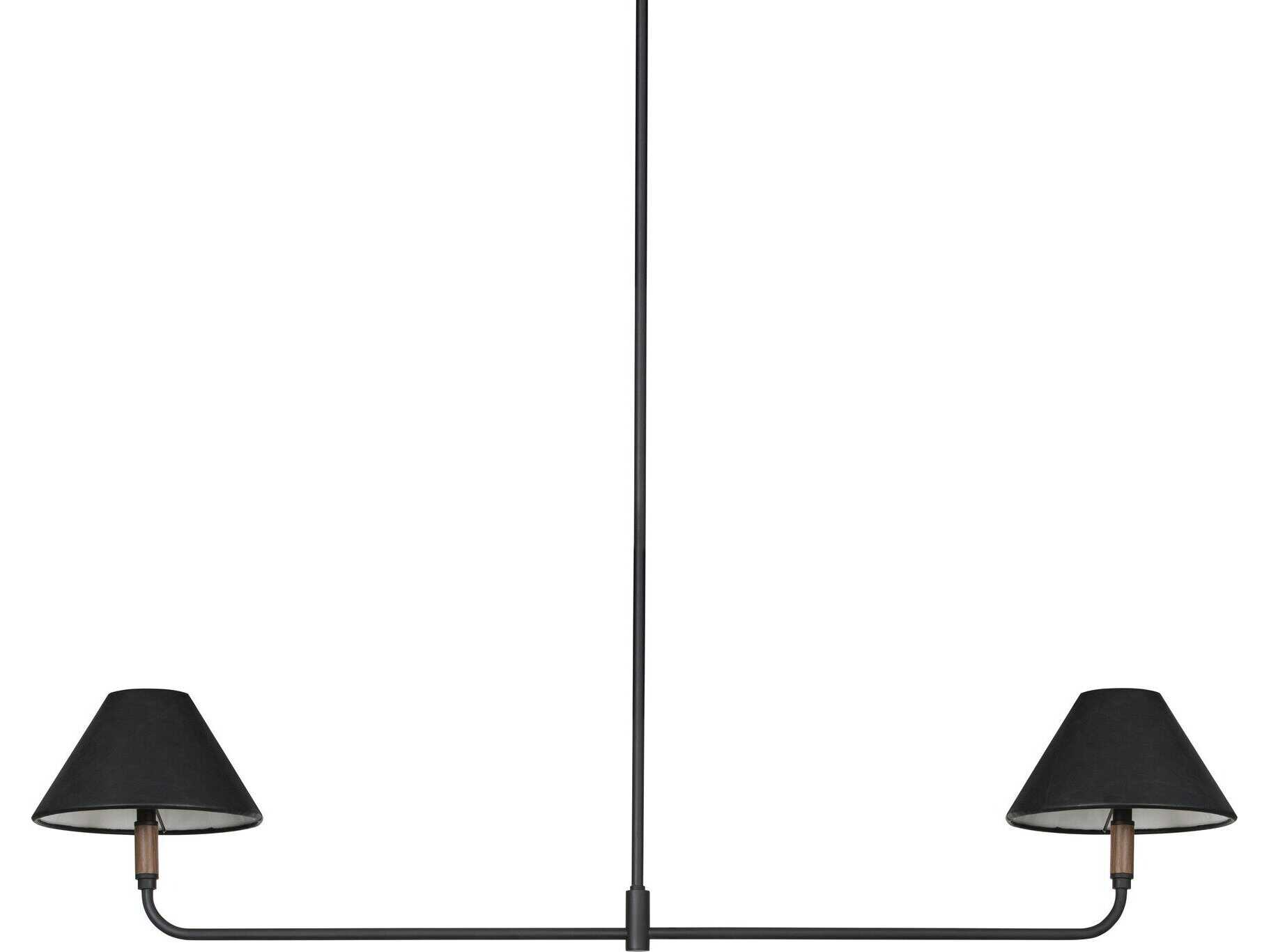 Four Hands Deacon 2-Light Black LED Empire Linear Island Pendant