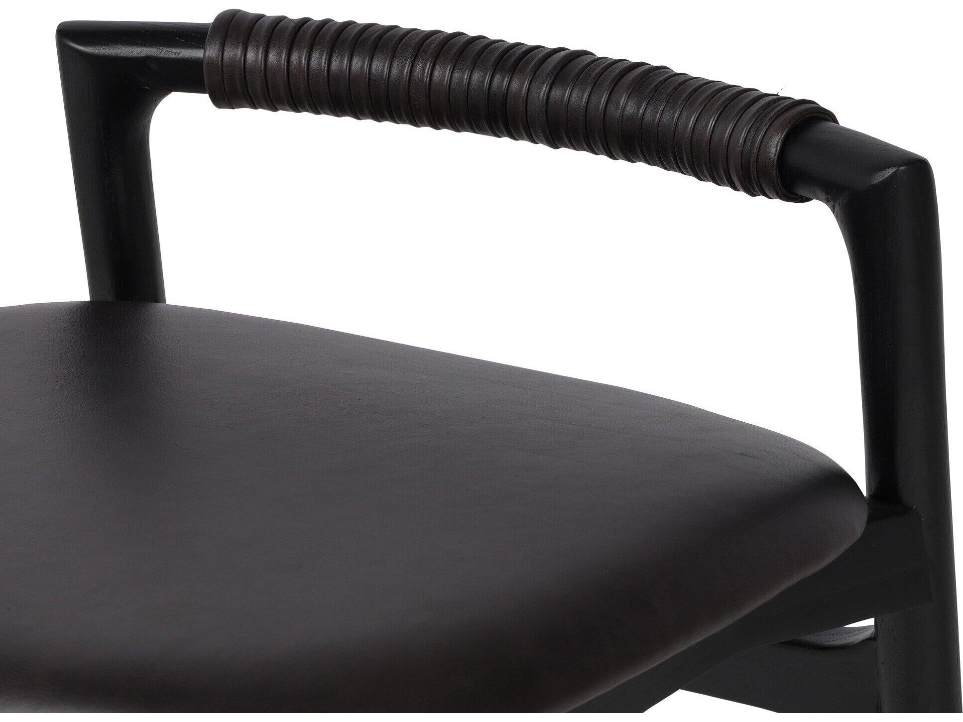 Four Hands Allston Baden Sonoma Black Leather Counter Stool