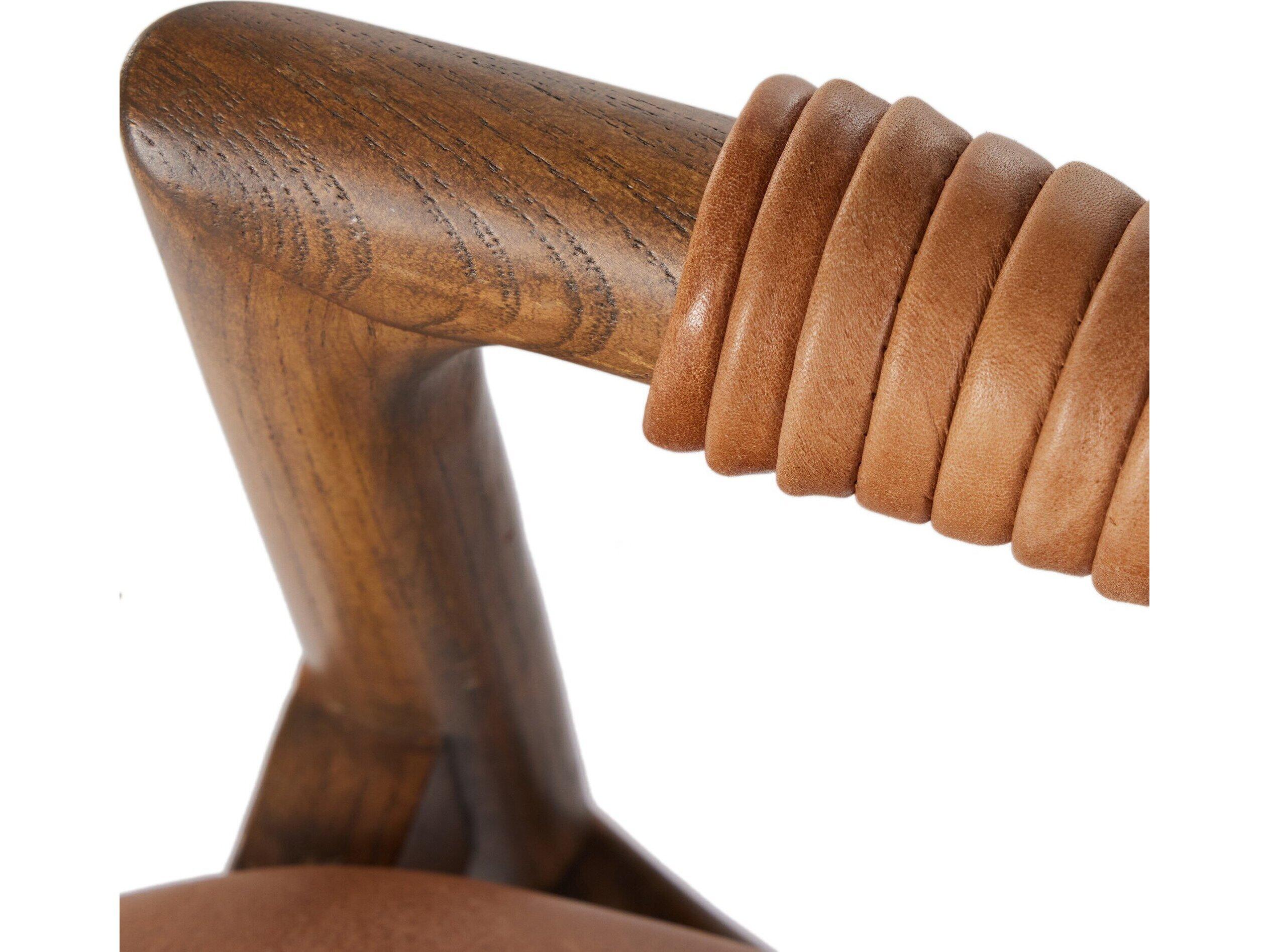 Luxecor Globetrotter Baden Leather Solid Wood Haven Tobacco Lamont Nettlewood Counter Stool